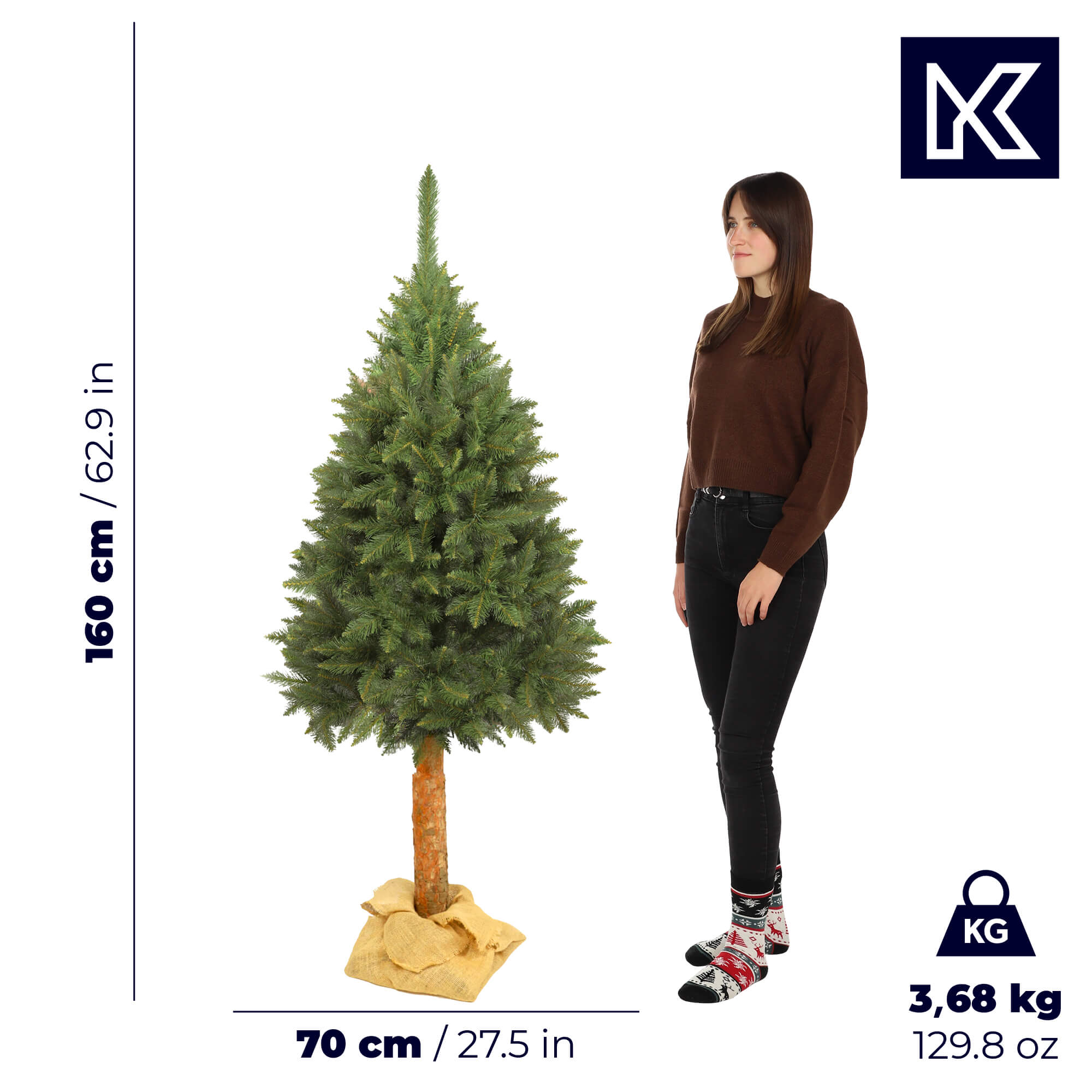 Sztuczna choinka na pniu świerk Mireval 160 cm