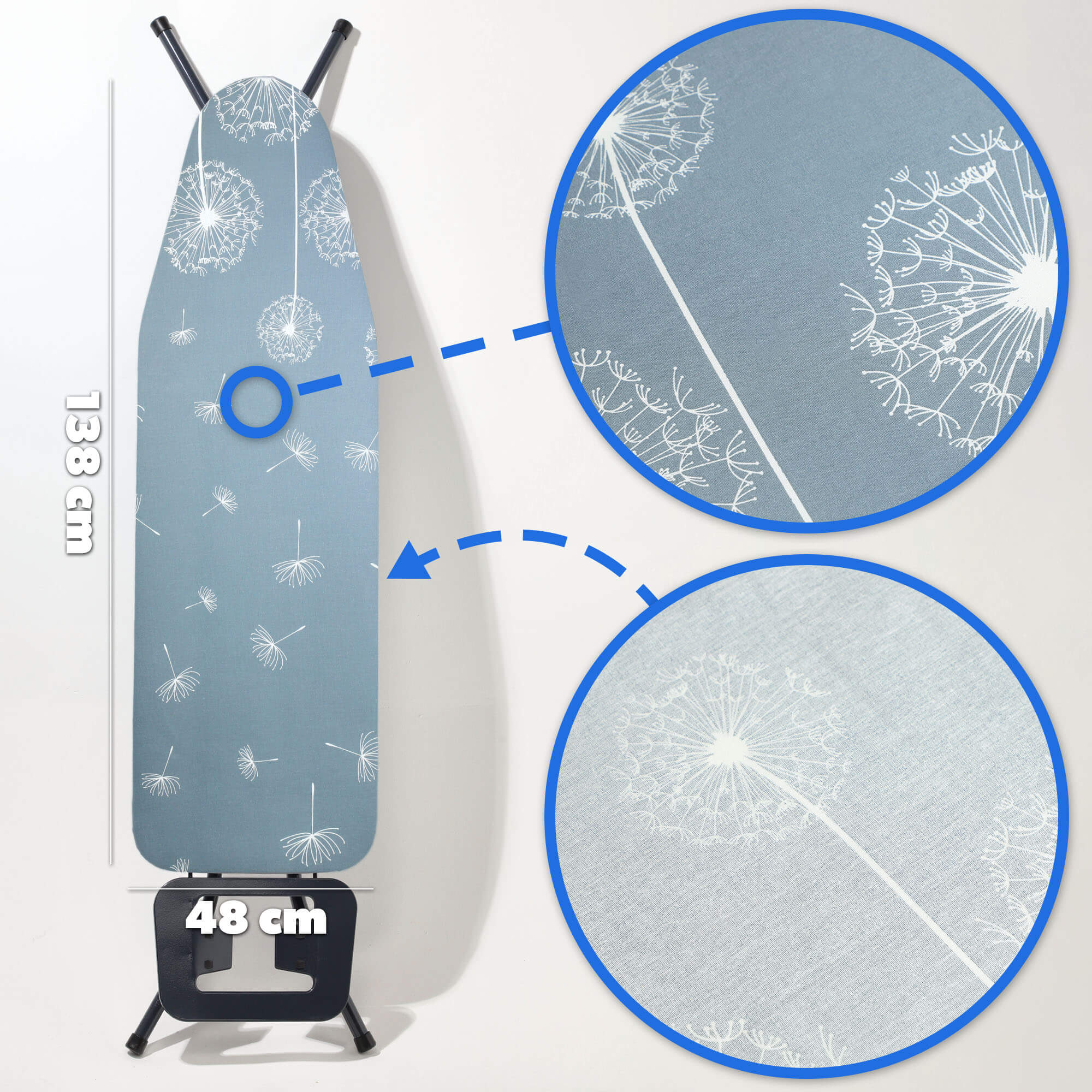 Pokrowiec na deskę do prasowania Cano 138x48cm naciągany podkład dmuchawce