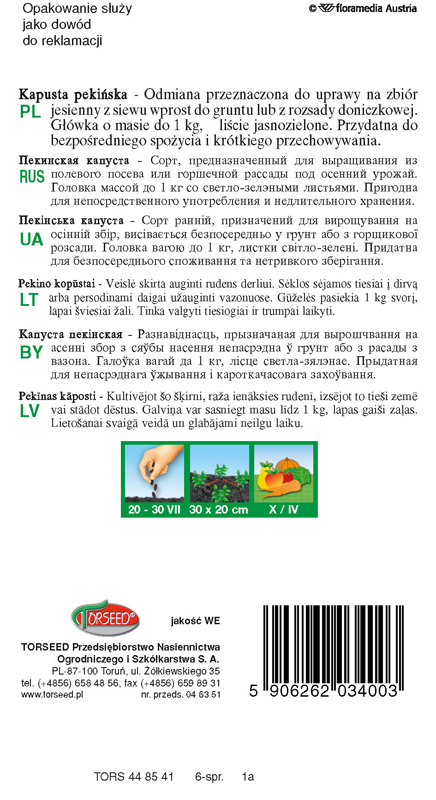 Kapusta pekińska Hilton 0,5g