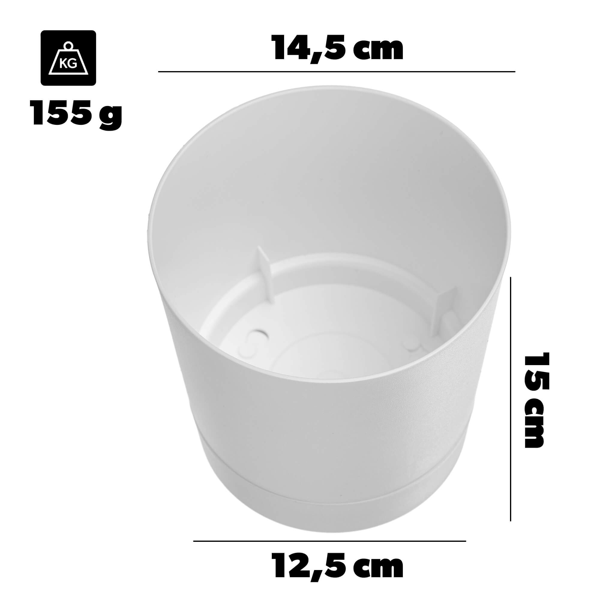 Donica z podstawką Verri 14.5 cm biała