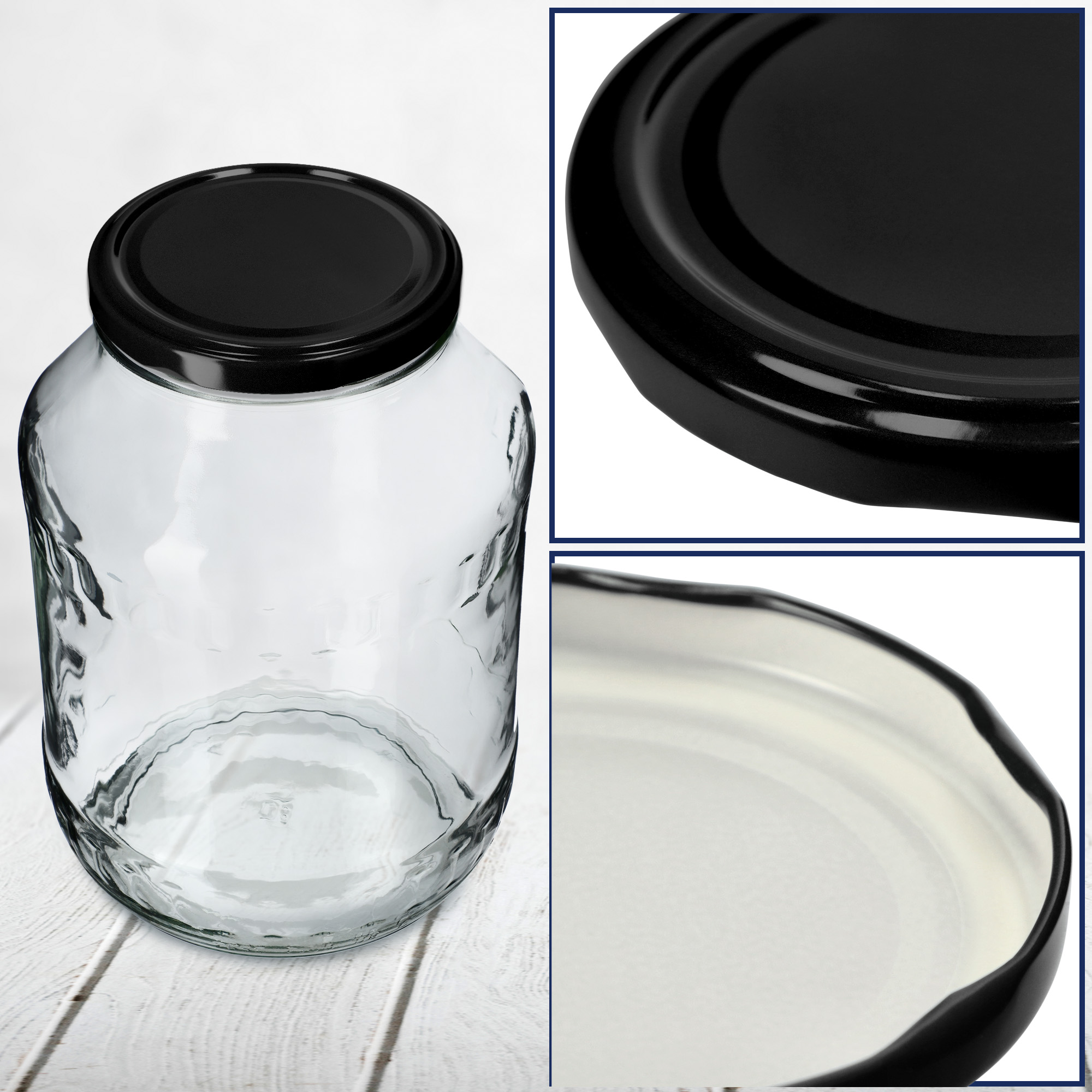 Metalowe wieczka do słoików Sturko 50szt fi 89mm czarne