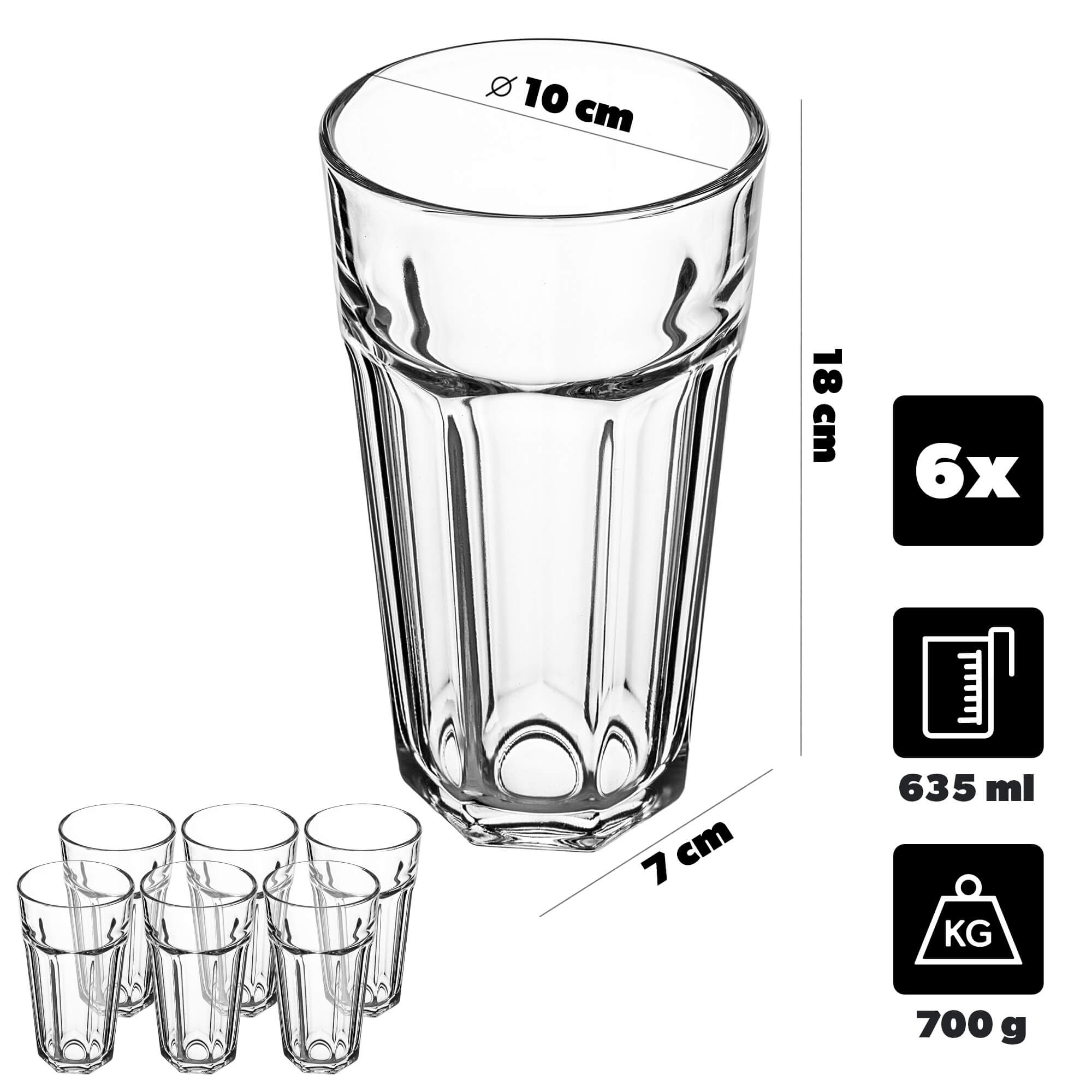Szklanki do napojów i soku Rust 635ml 6 szt.