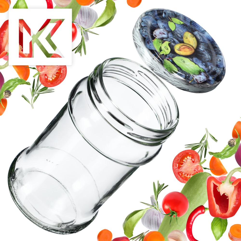 Słoiki na przetwory Seno 315ml 50szt 66mm + wieczka "Śliwki"