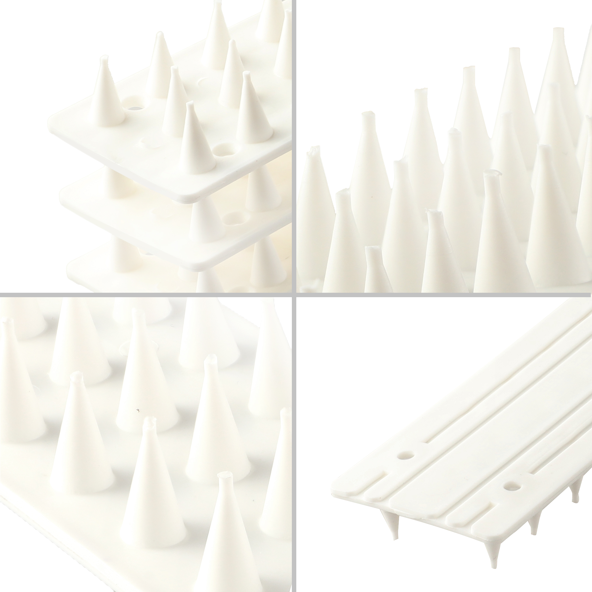 Plastikowe kolce Tosta przeciw ptakom 4,5 x 50 cm białe 10 szt.