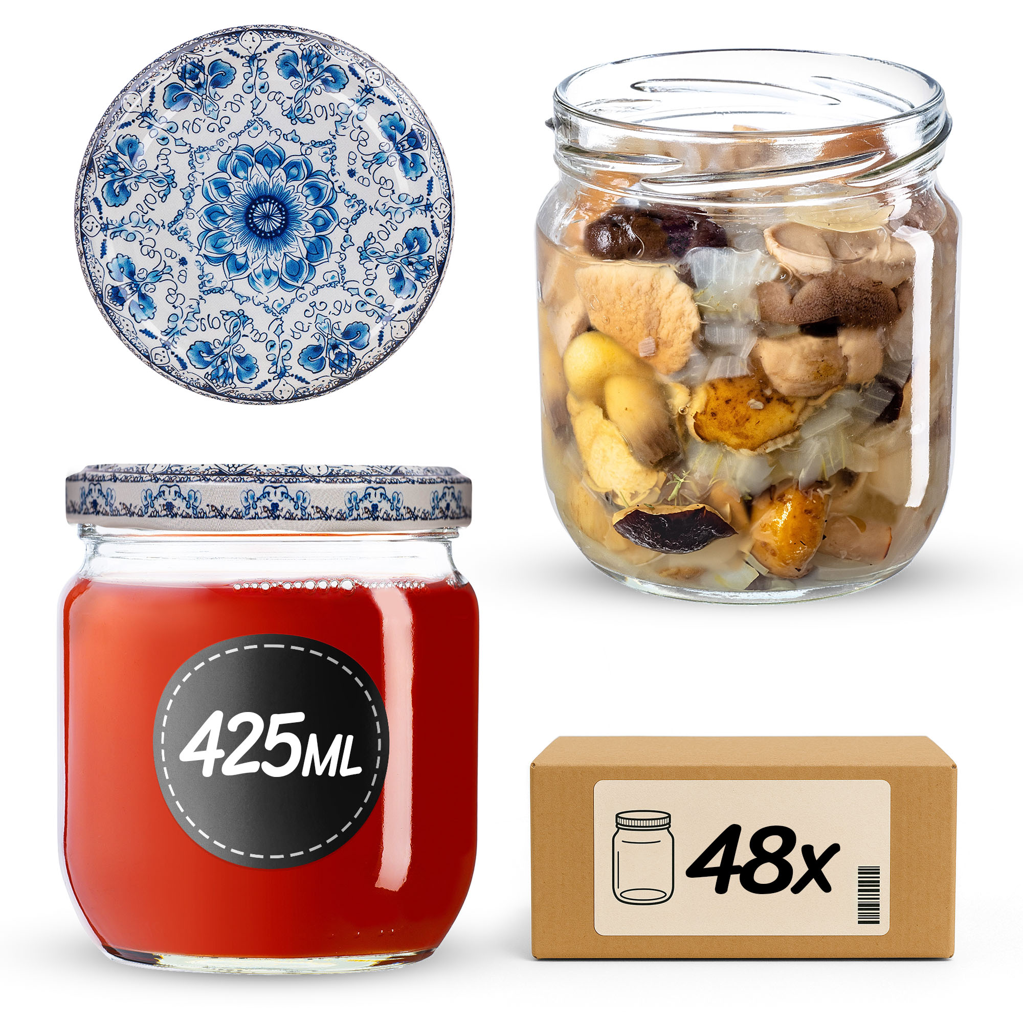 Słoiki na przetwory Salla 425ml fi82mm 48szt + wieczko Ceramics 2