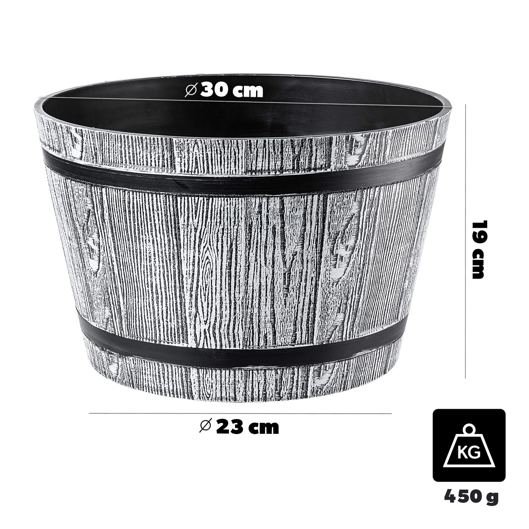 Donica na kwiaty Sori 30 cm, jasny szary