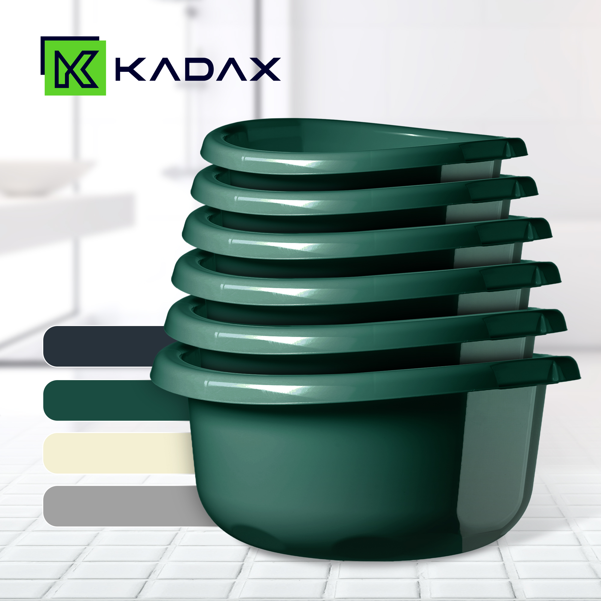 Miska łazienkowa z uszami Lari 3.5L zielona