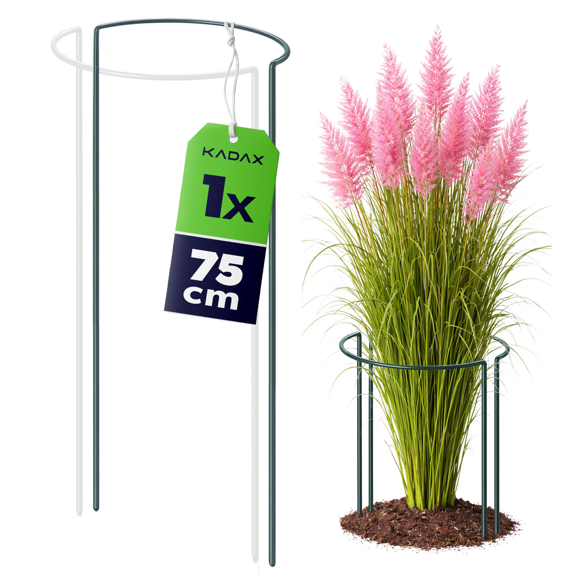 Podpora ogrodowa Mahet półkole 75 cm stalowa zielona 1 szt.