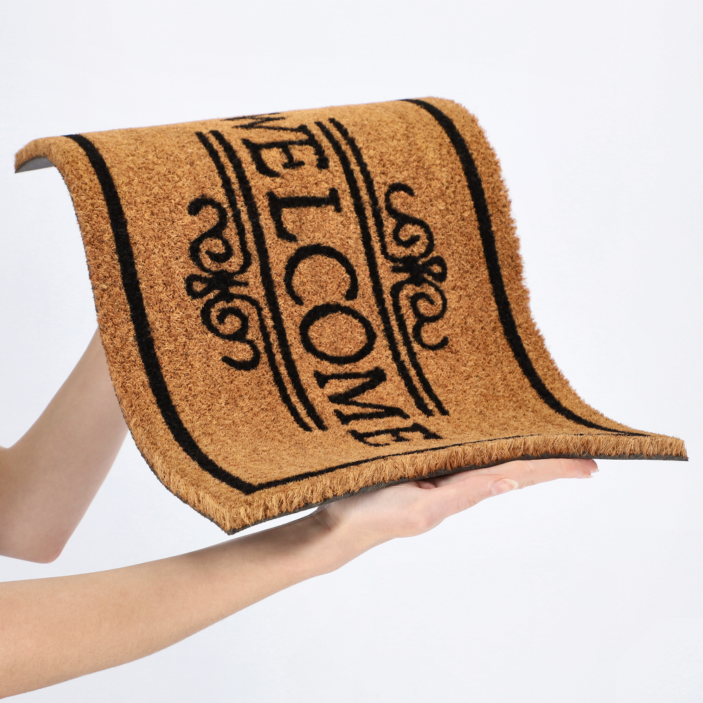 Wycieraczka pod drzwi „Welcome" 55 x 33 cm, brązowa