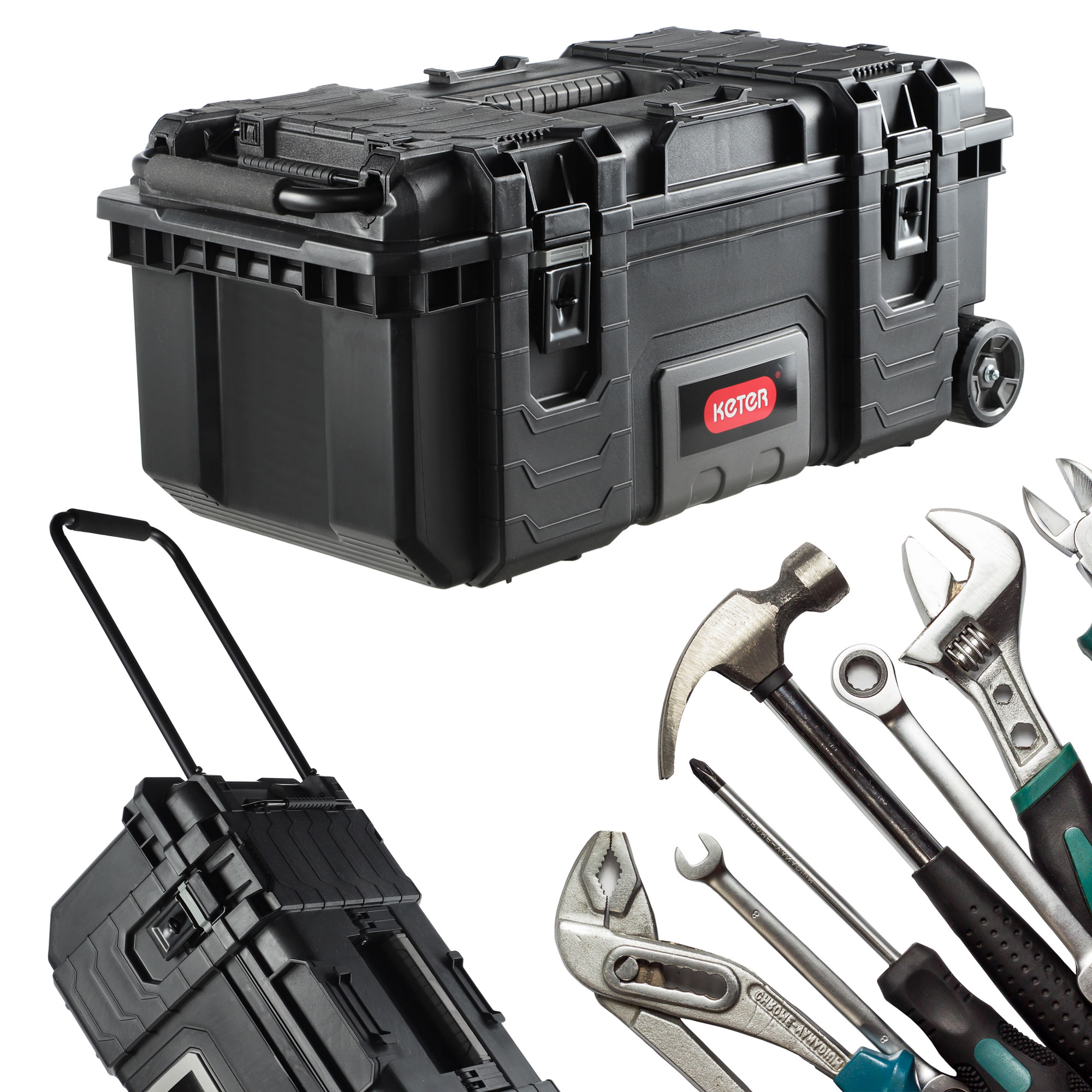 Skrzynka narzędziowa na kółkach Keter Gear czarna