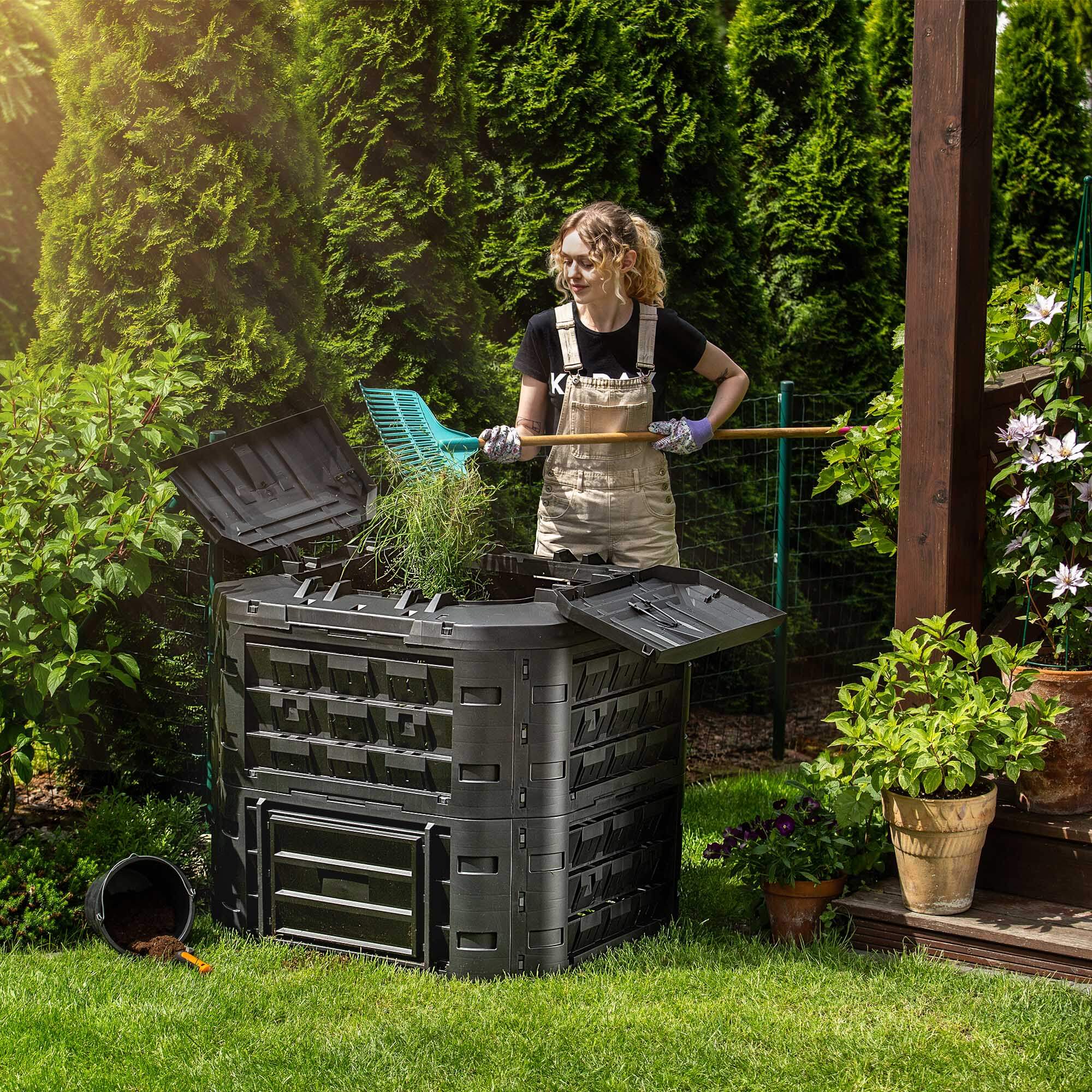Kompostownik ogrodowy Fixem 650L czarny