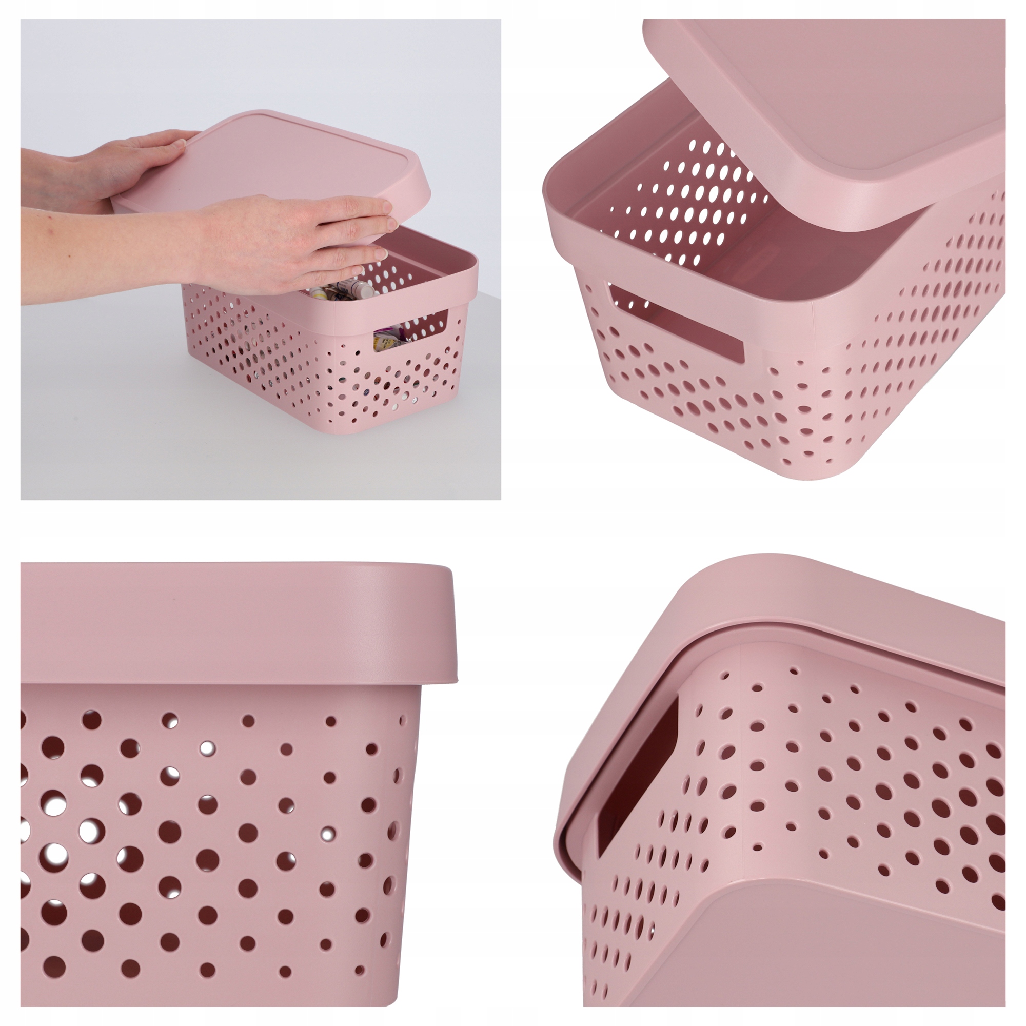 Pojemniki do przechowywania Curver Infinity 4,5 + 11 + 17L, różowe