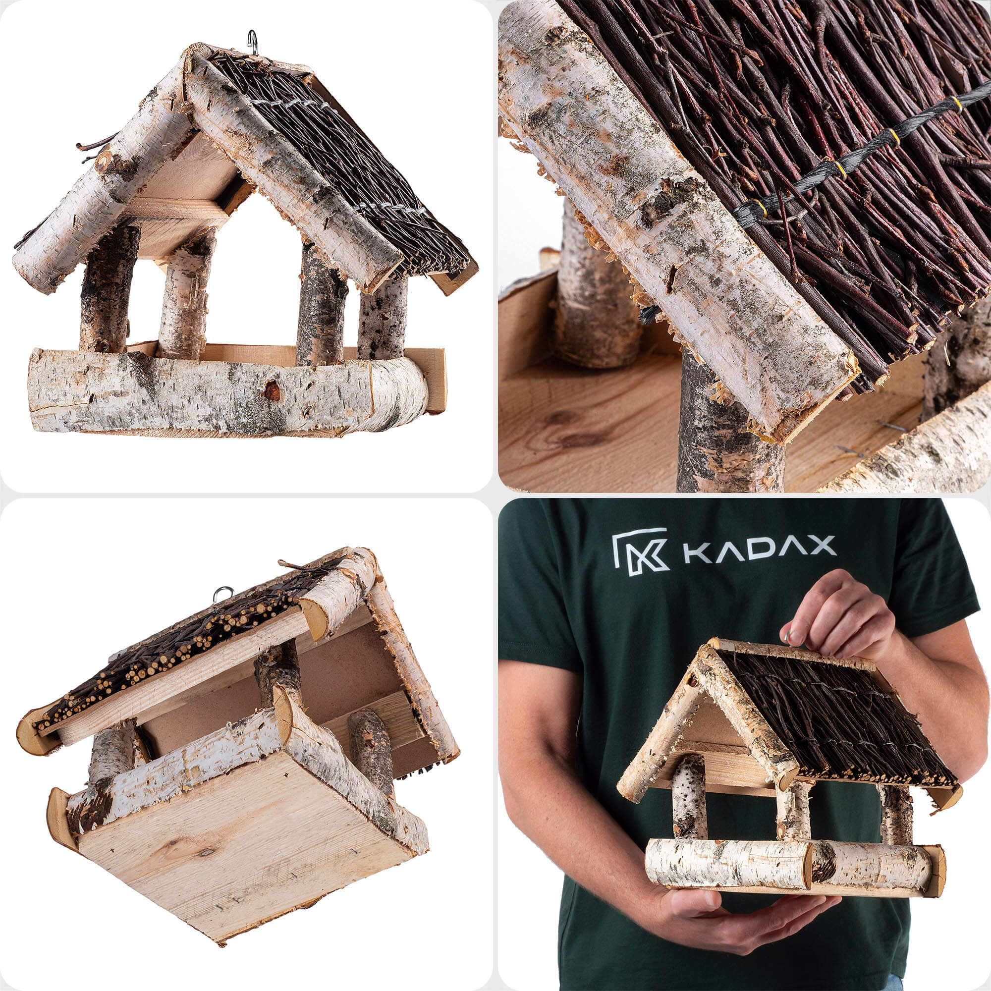 Karmnik dla ptaków z brzozy Revel 26 x 25 cm