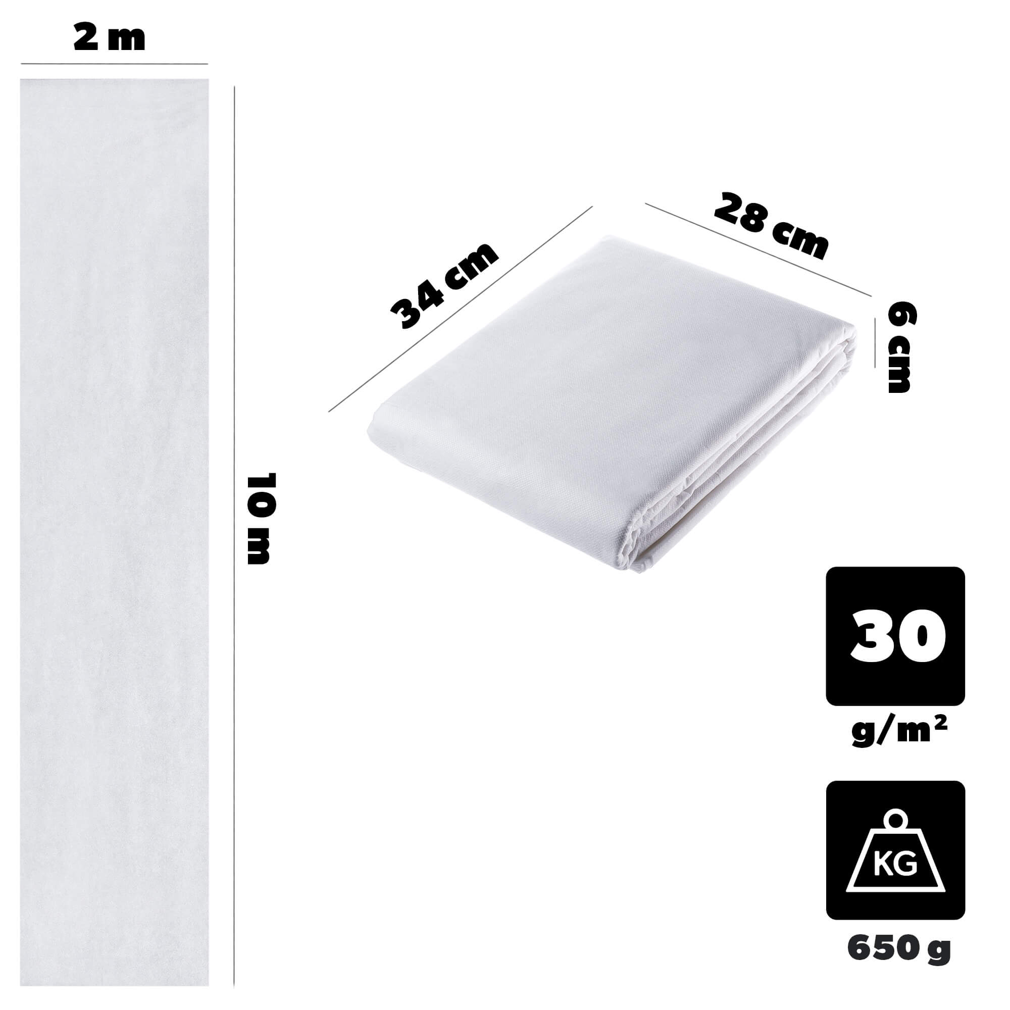 Agrowłóknina ogrodowa Cravant zimowa 2 x 10 m 30 g/m² biała