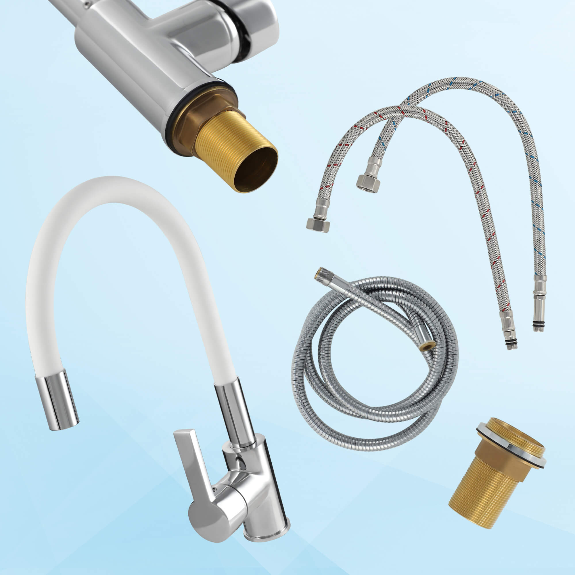 Bateria kuchenna Gospo Flex stojąca, biała