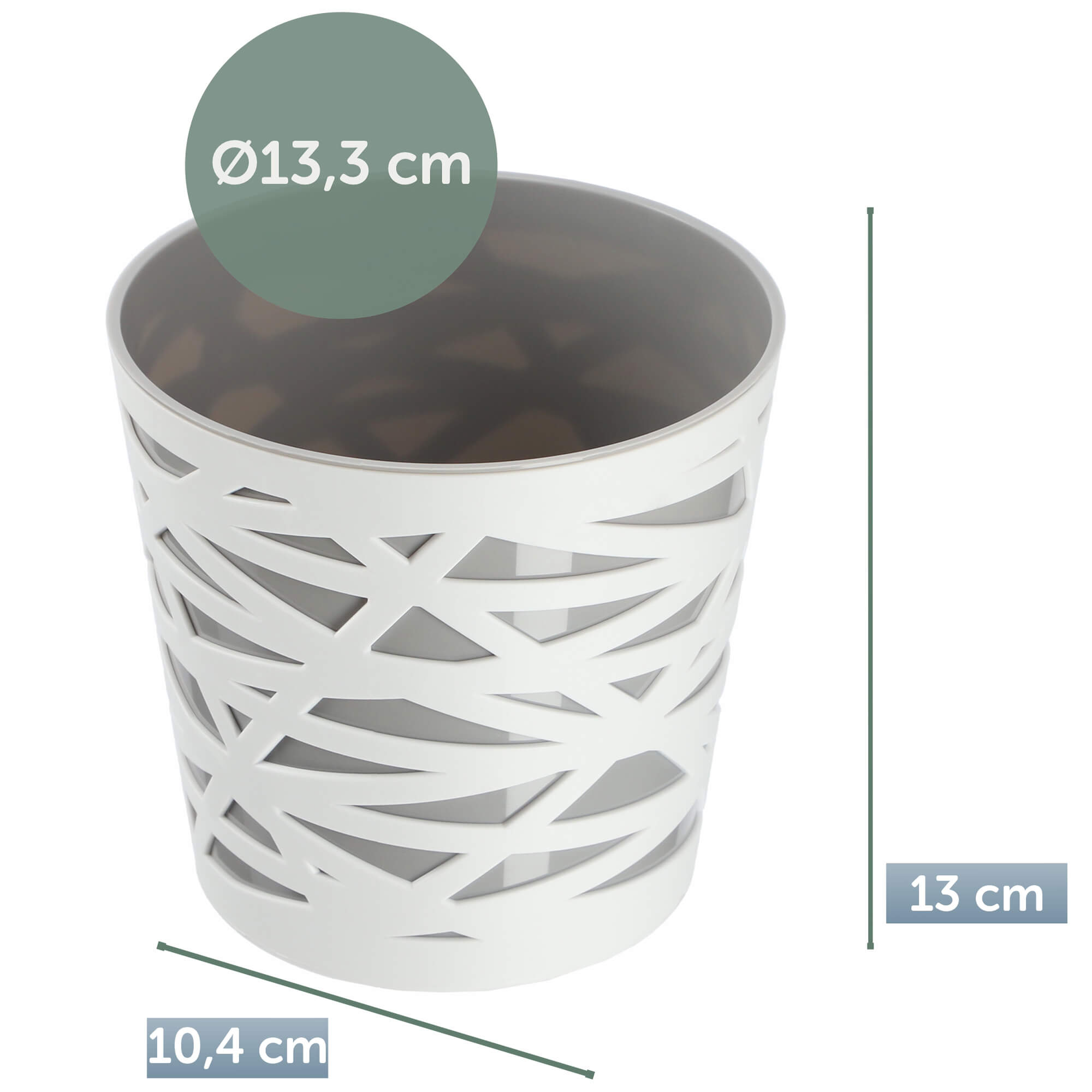 Doniczka z wkładem Rusio 13 cm, szara