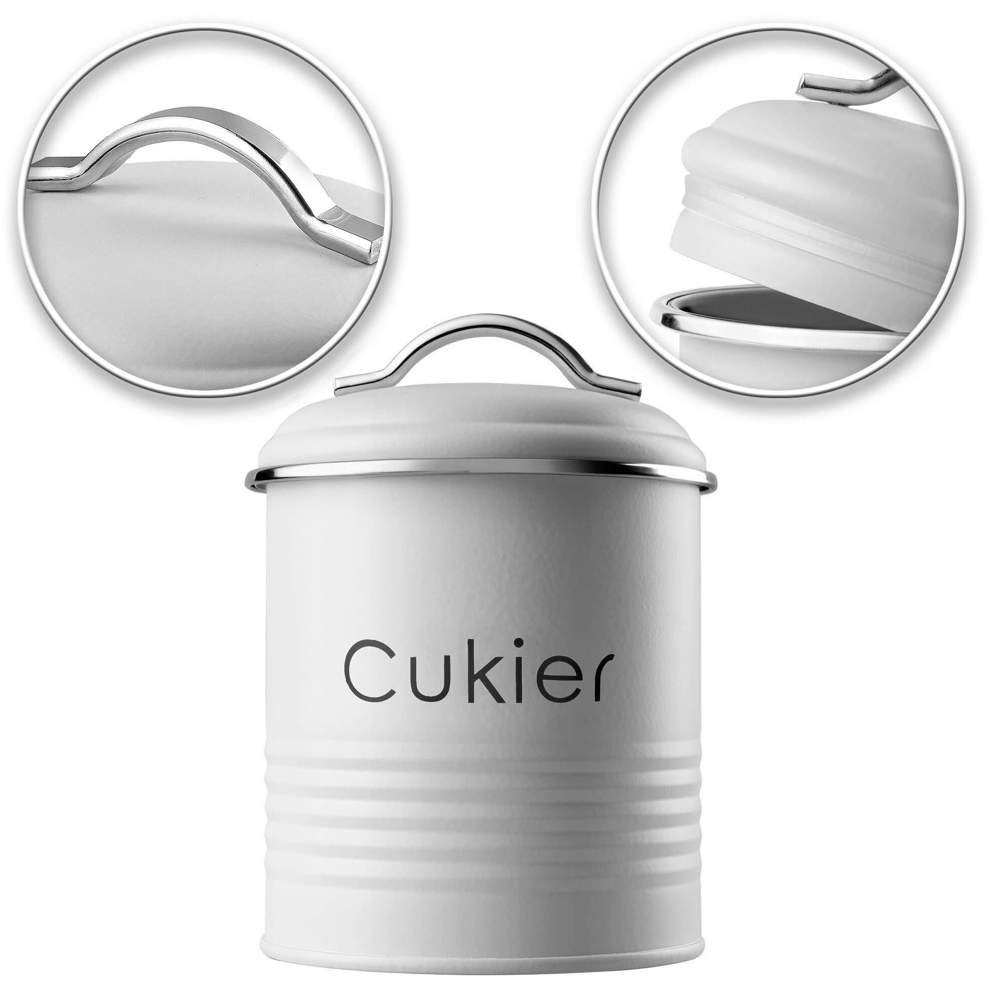 Zestaw pojemników Tufo na chleb, kawę, herbatę i cukier, biały