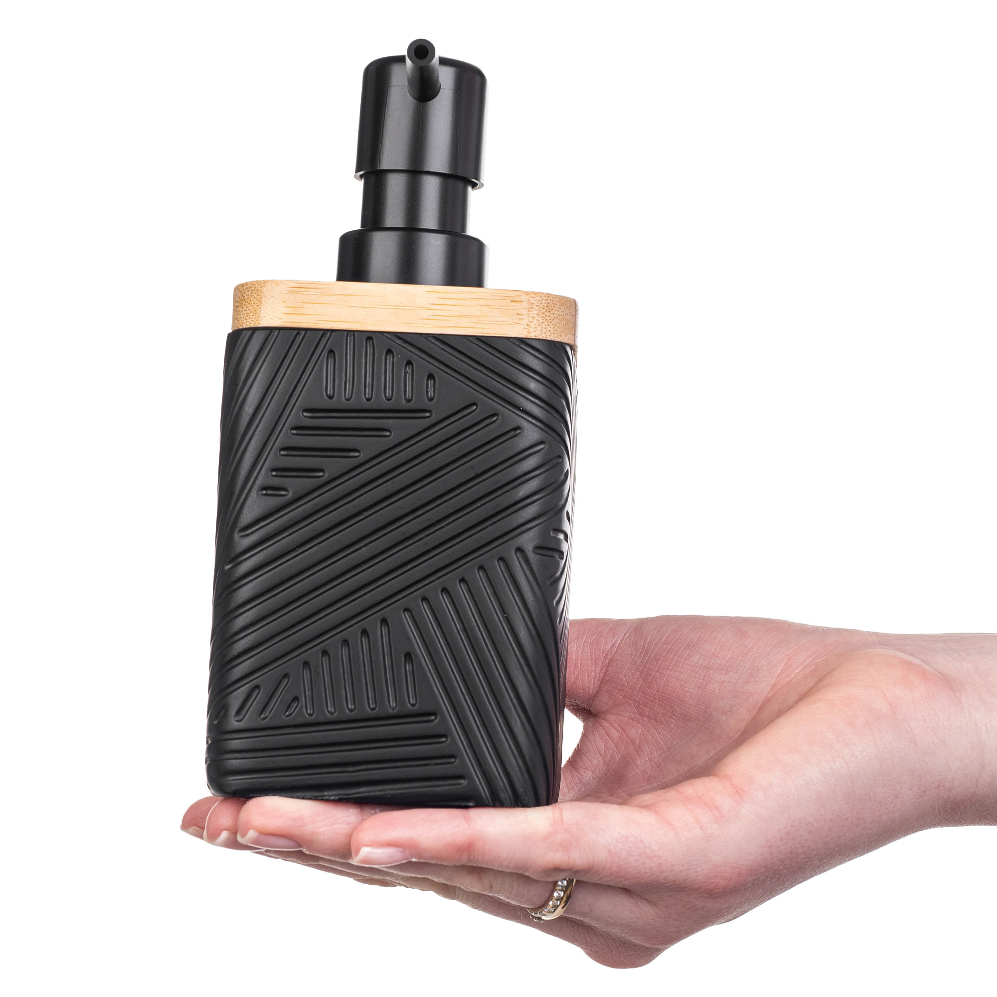 Dozownik na mydło Lunel kwadratowy czarny