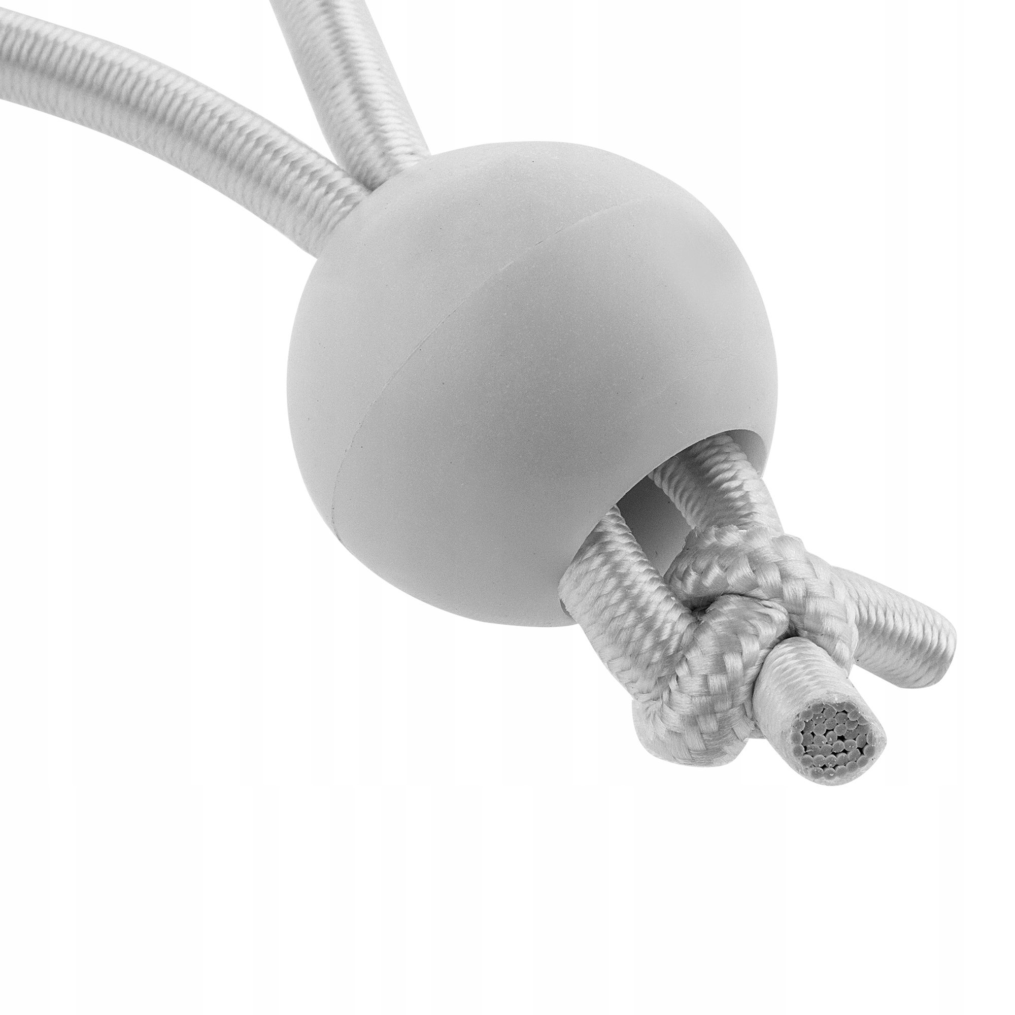 Gumy z kulką do mocowania plandek białe, 25 szt.