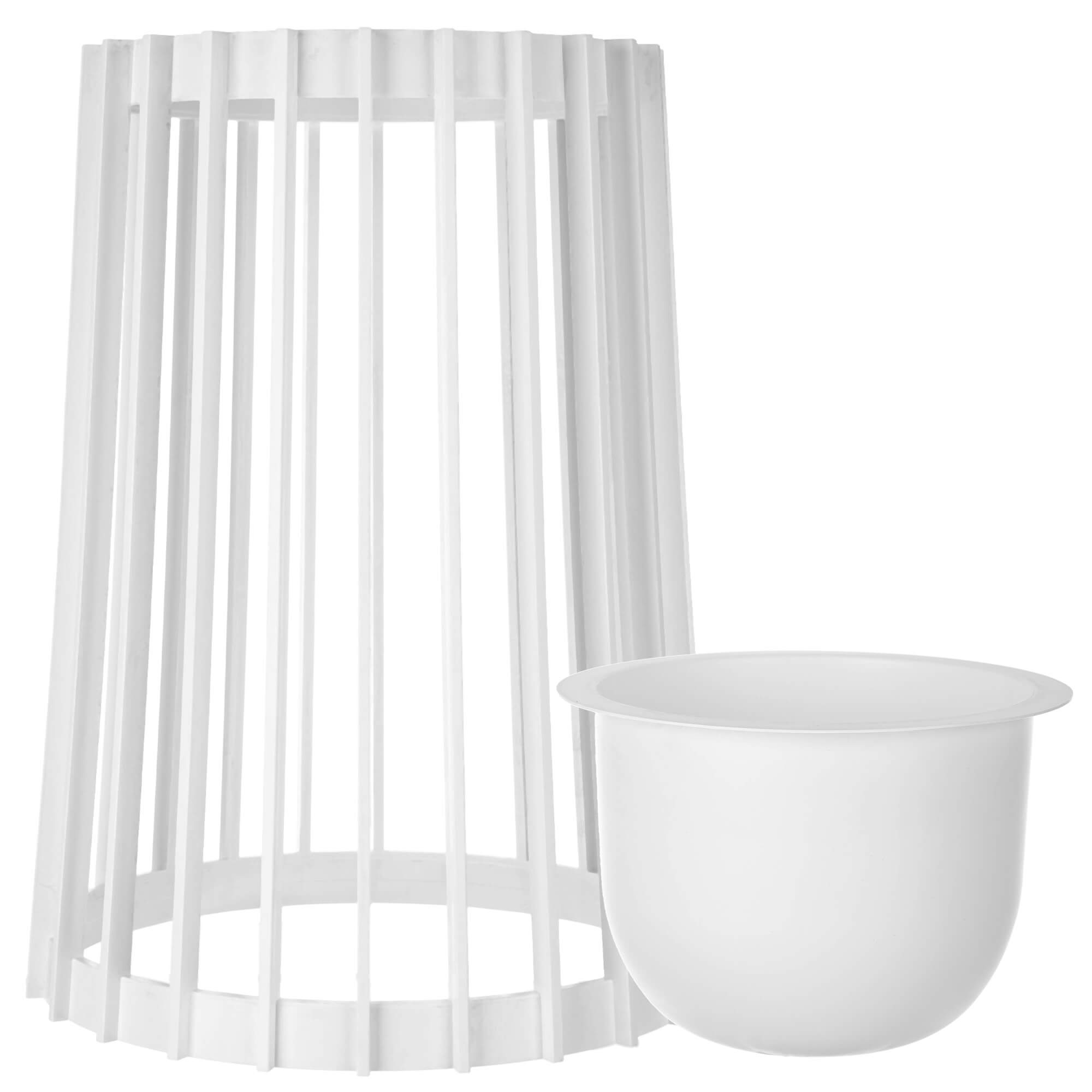 Kwietnik dwustronny Aytre 40 cm biały + wkład