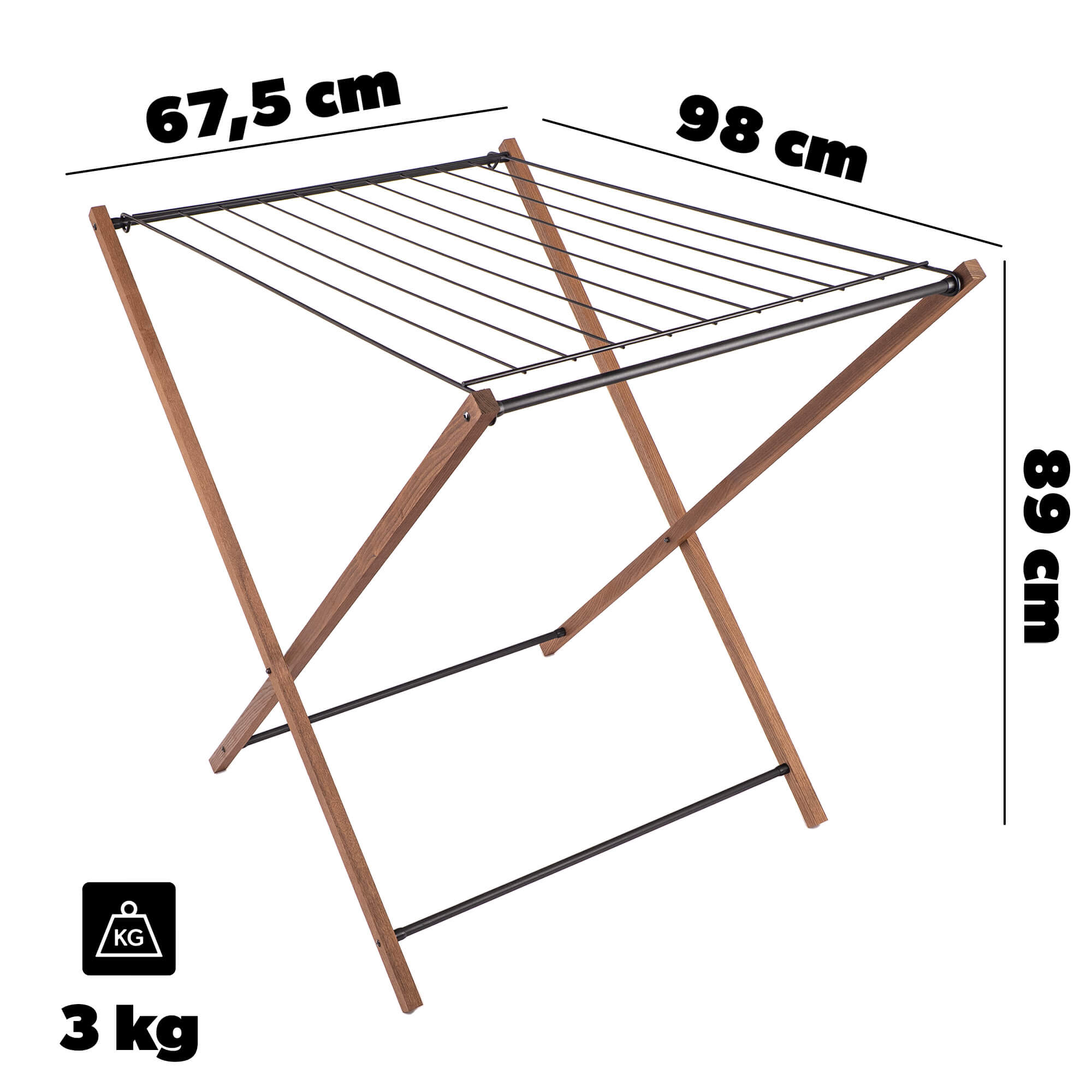Suszarka drewniana na pranie stojąca Ferrara 98 x 67.5 cm