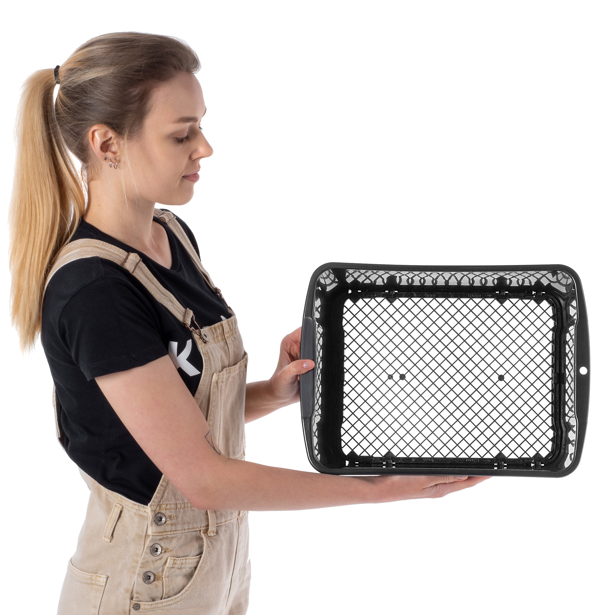 Sito ogrodowe Peltre regulowane 40cm prostokątne czarne