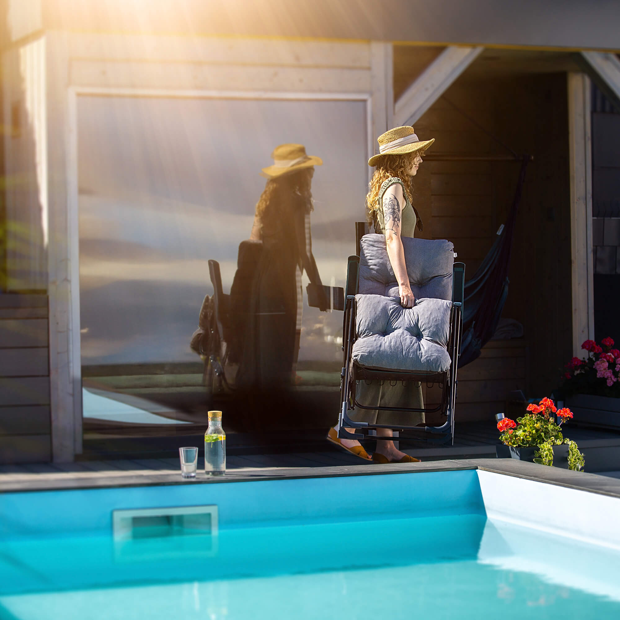 Leżak ogrodowy Soller Plus 150 x 68 cm szary