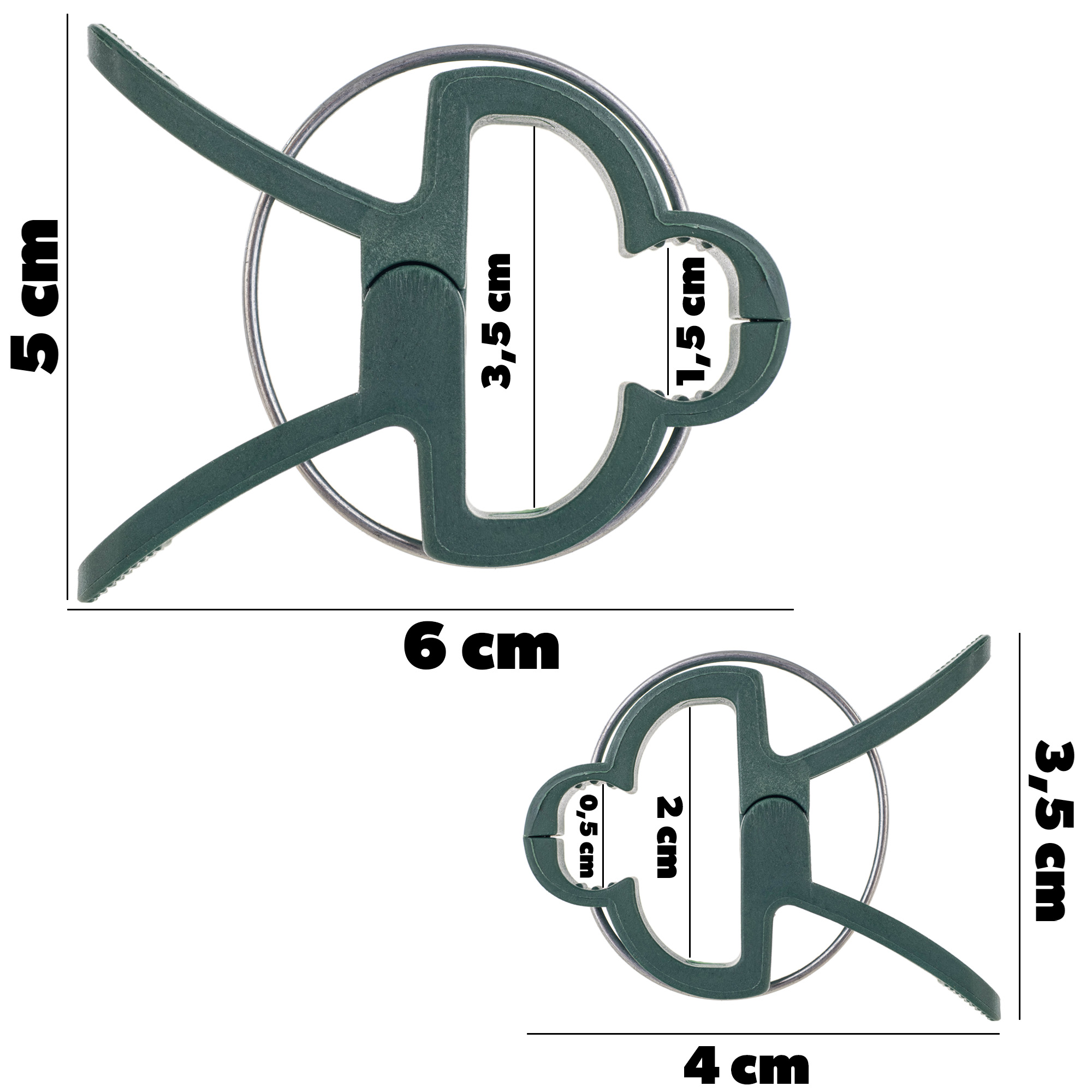 Klipsy do mocowania roślin Paldo 2 rozmiary zielone 20 szt.