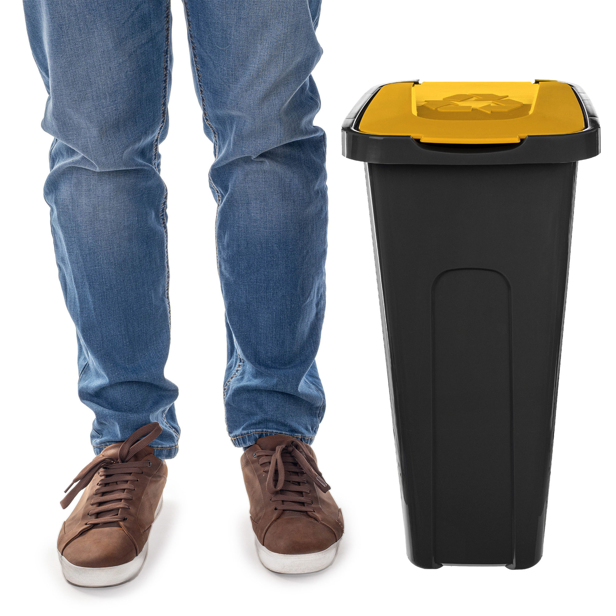 Kosz na śmieci Entrago 30L czarno-żółty