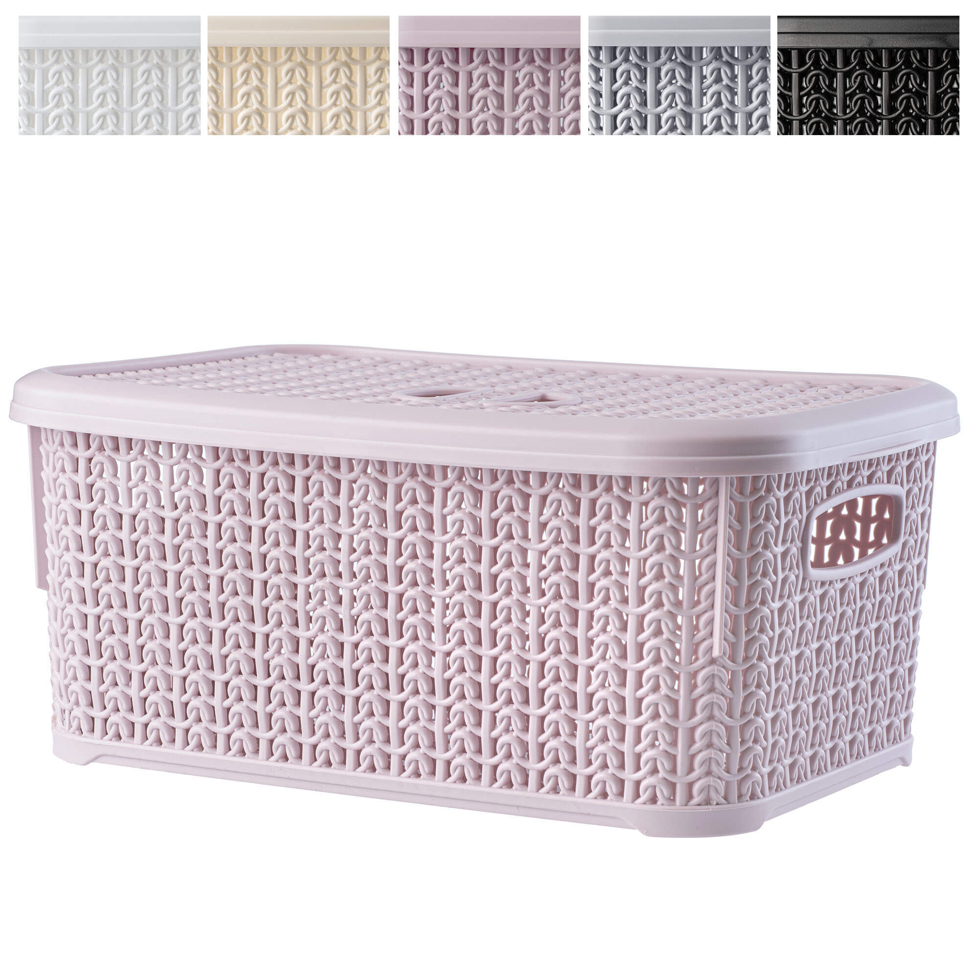 Koszyk z pokrywką 6L, różowy