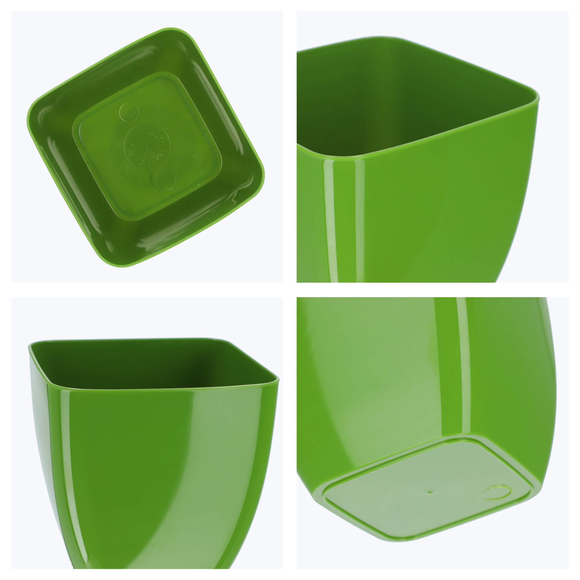 Doniczka kwadratowa Borgo 8 cm, zielona