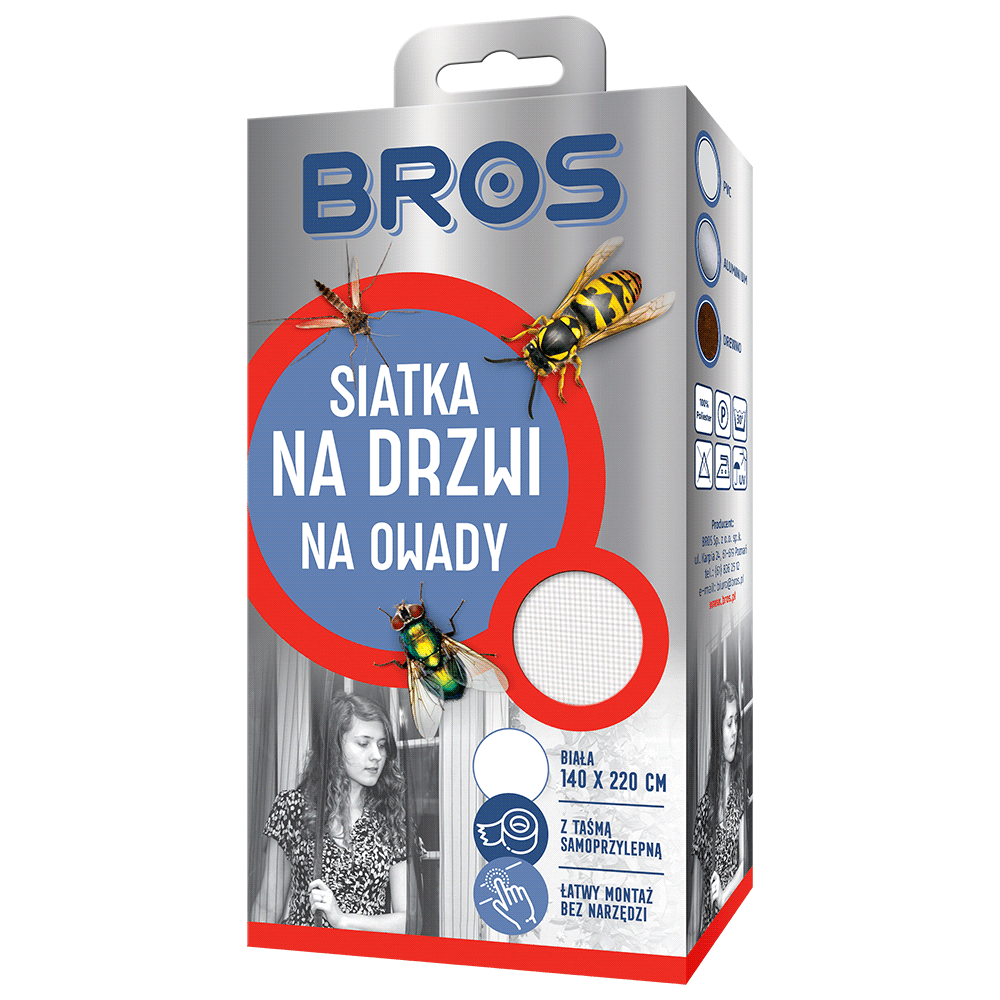 Bros Siatka na drzwi 140 x 220 cm biała