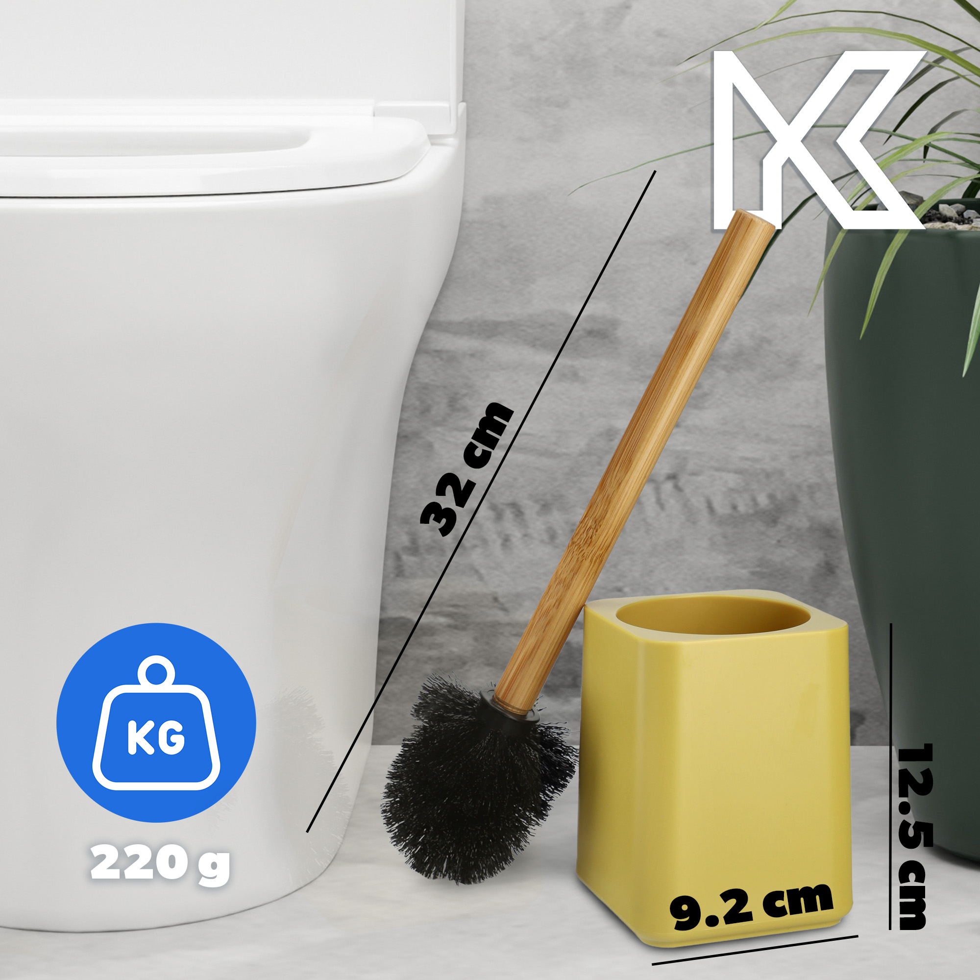 Zestaw Carrara Dozownik na mydło + Kubek łazienkowy + Szczotka WC, żółty