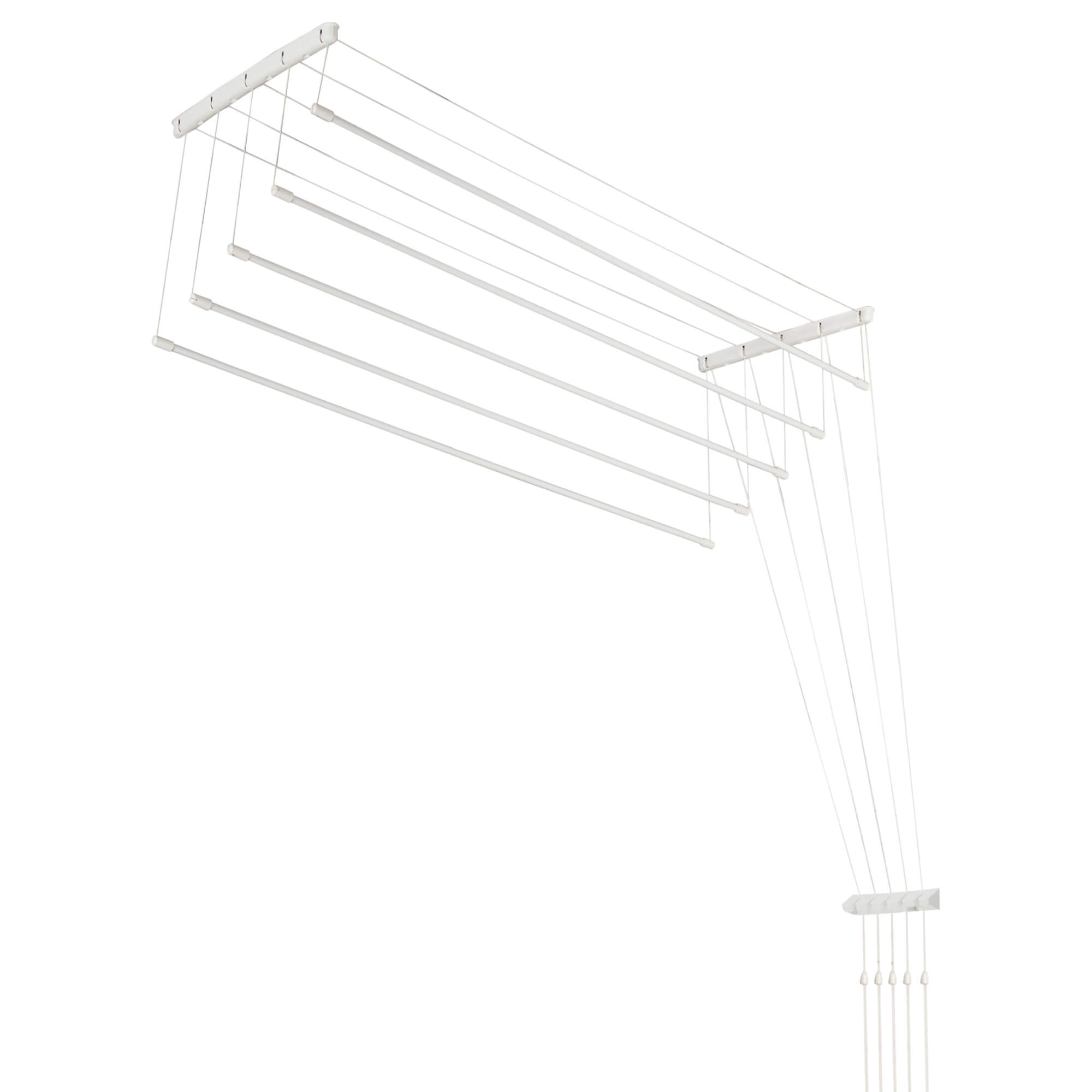 Suszarka sufitowa na pranie Resiga, 5 prętów, 120 cm, biała