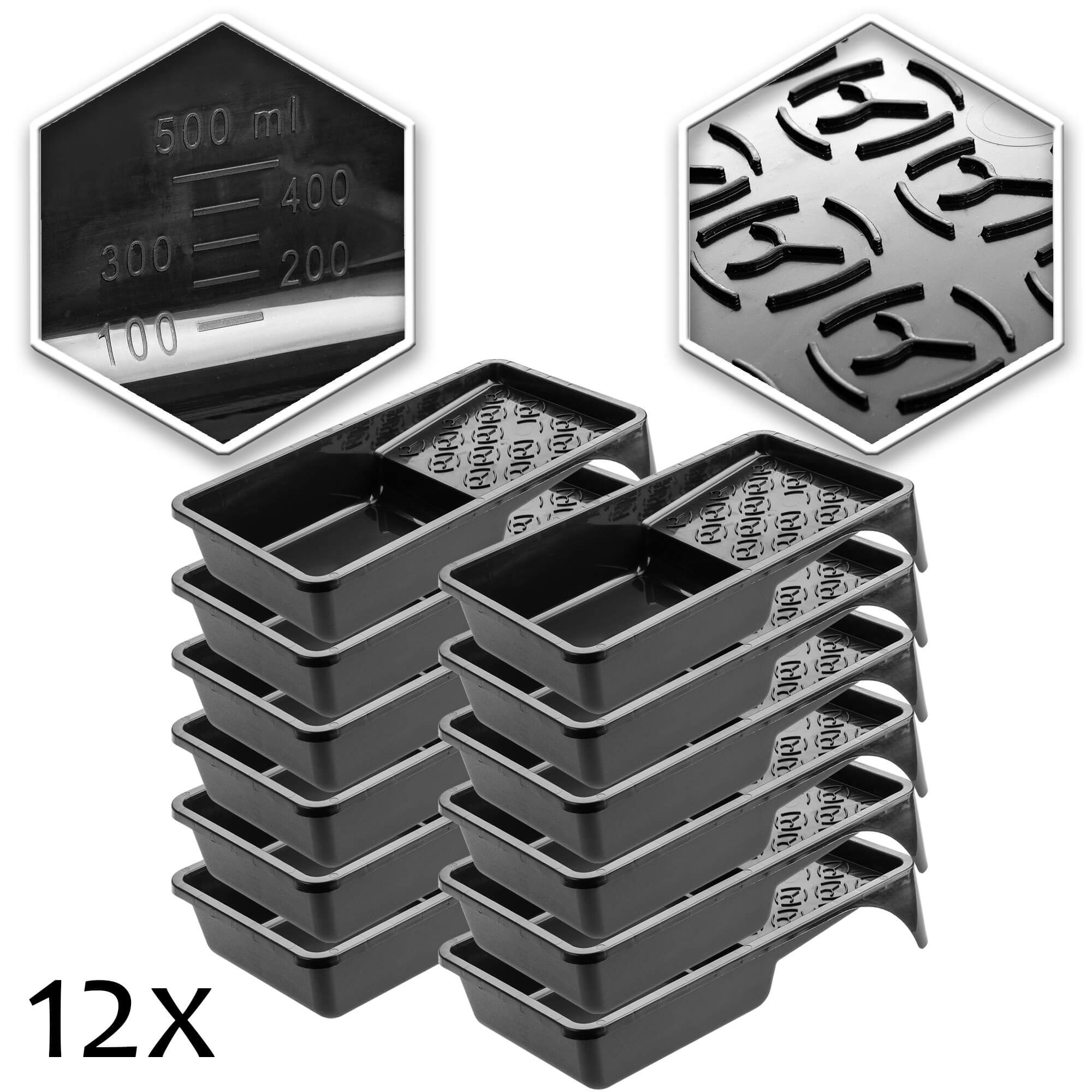 Kuweta malarska Adal 15 x 29 cm, czarna 12 szt.