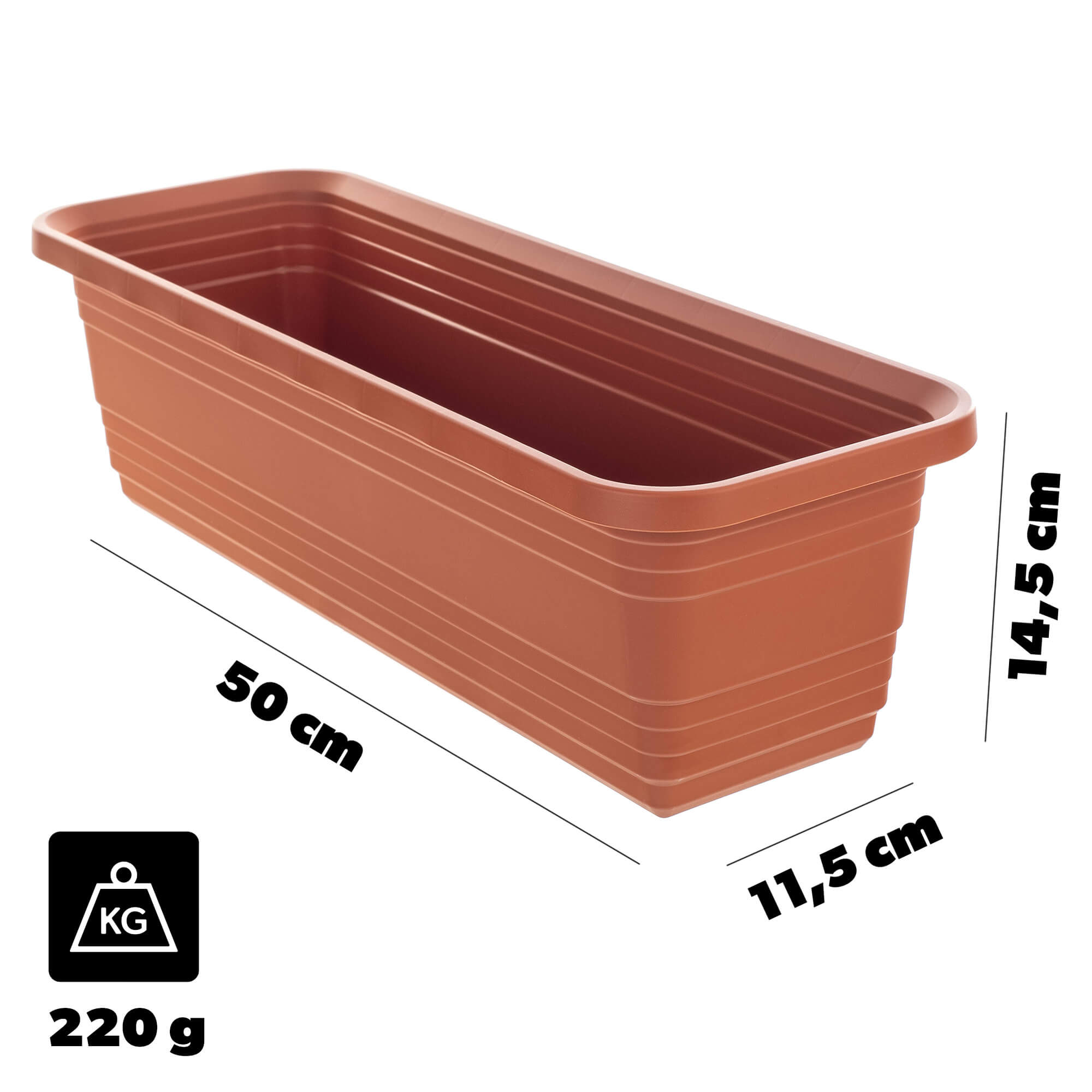 Skrzynka balkonowa Paulin 50cm terrakota