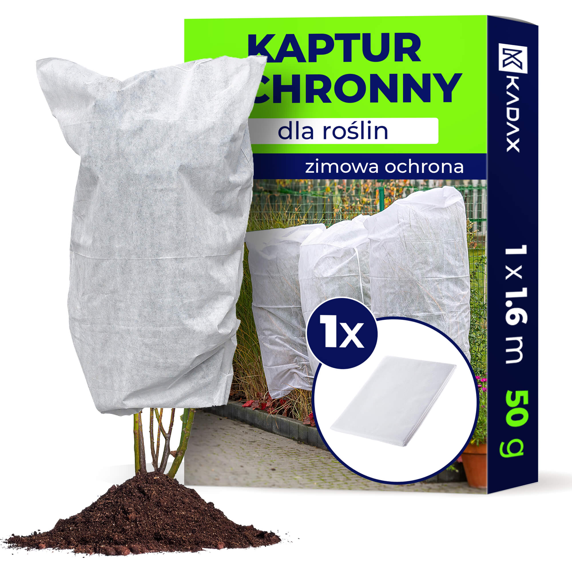 Kaptur ochronny na rośliny Vatan 1 x 1.6 m 50 g/m² biały 1 szt.