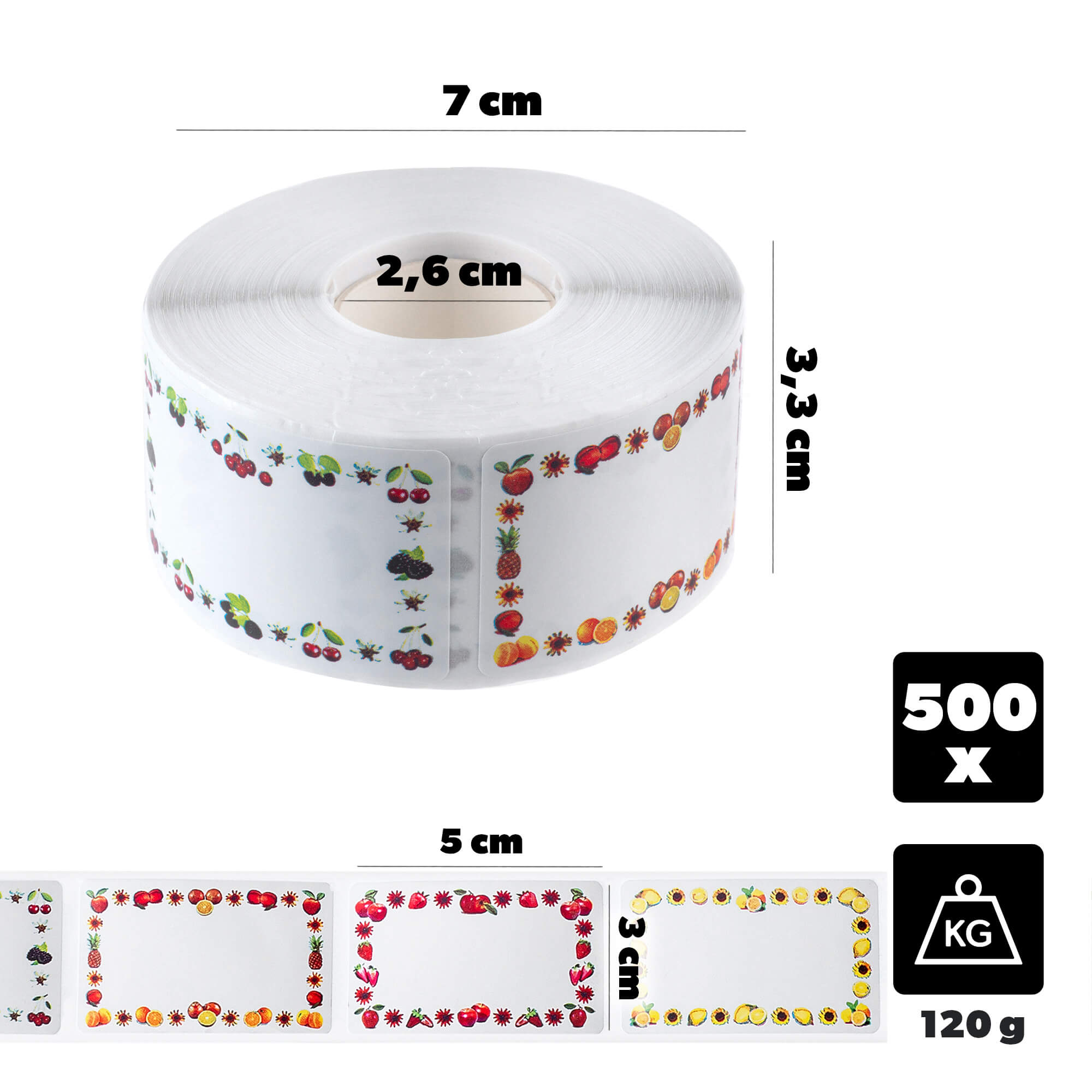 Etykiety samoprzylepne Sefro 5 x 3 cm kolorowe 500 szt.