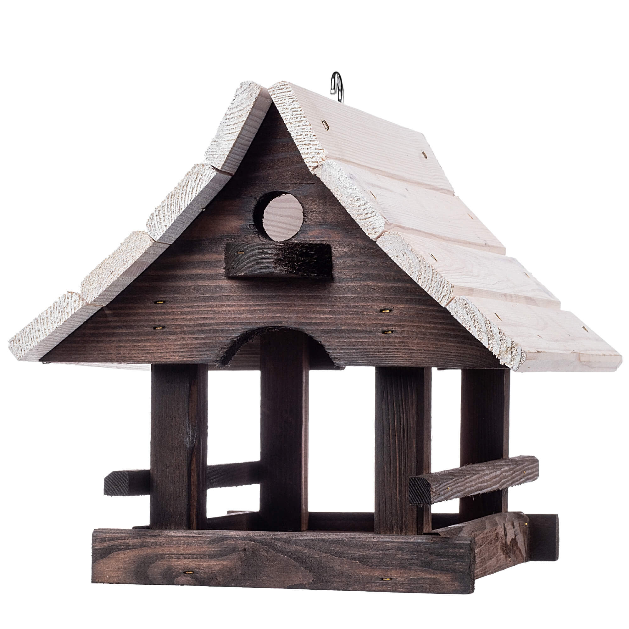 Karmnik dla ptaków Arbis domek 30 x 25 cm brązowo-biały