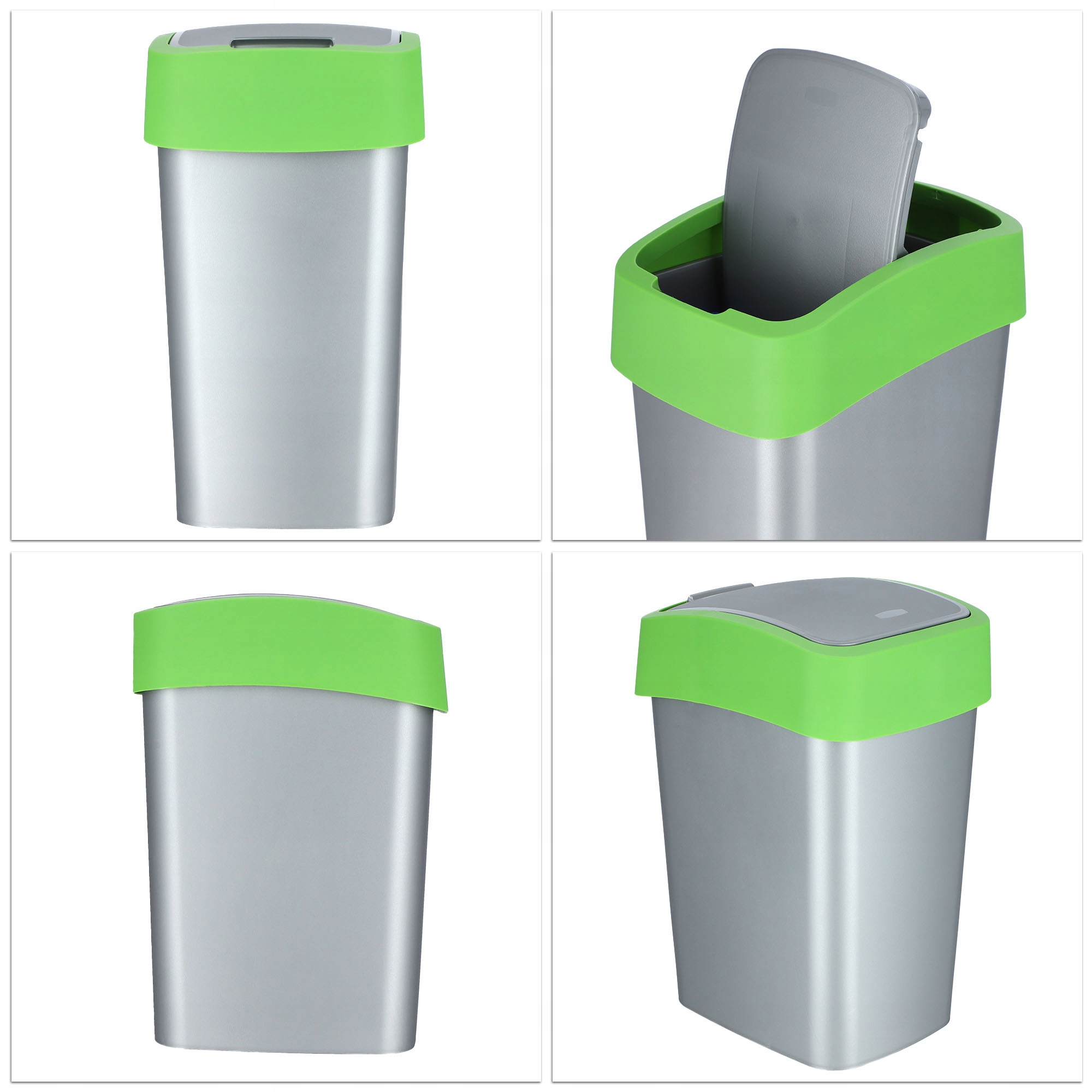 Kosz na śmieci Curver Flip Bin 25L, zielony