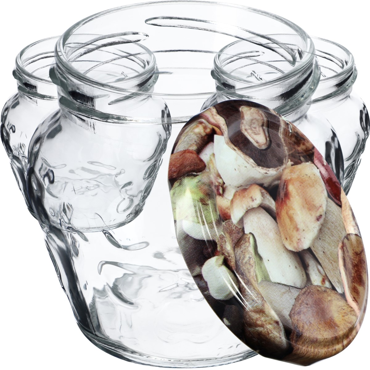 Słoiki Kemi 200ml 10szt 66mm + wieczka "Grzyby"