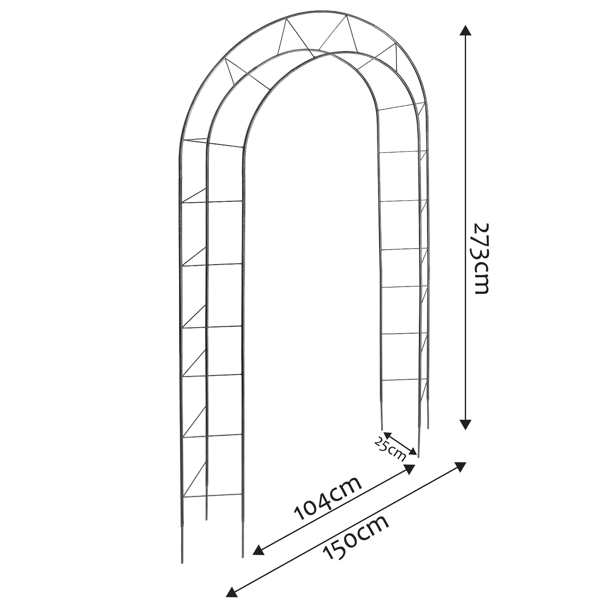 Pergola ogrodowa na kwiaty 273 cm, czarna