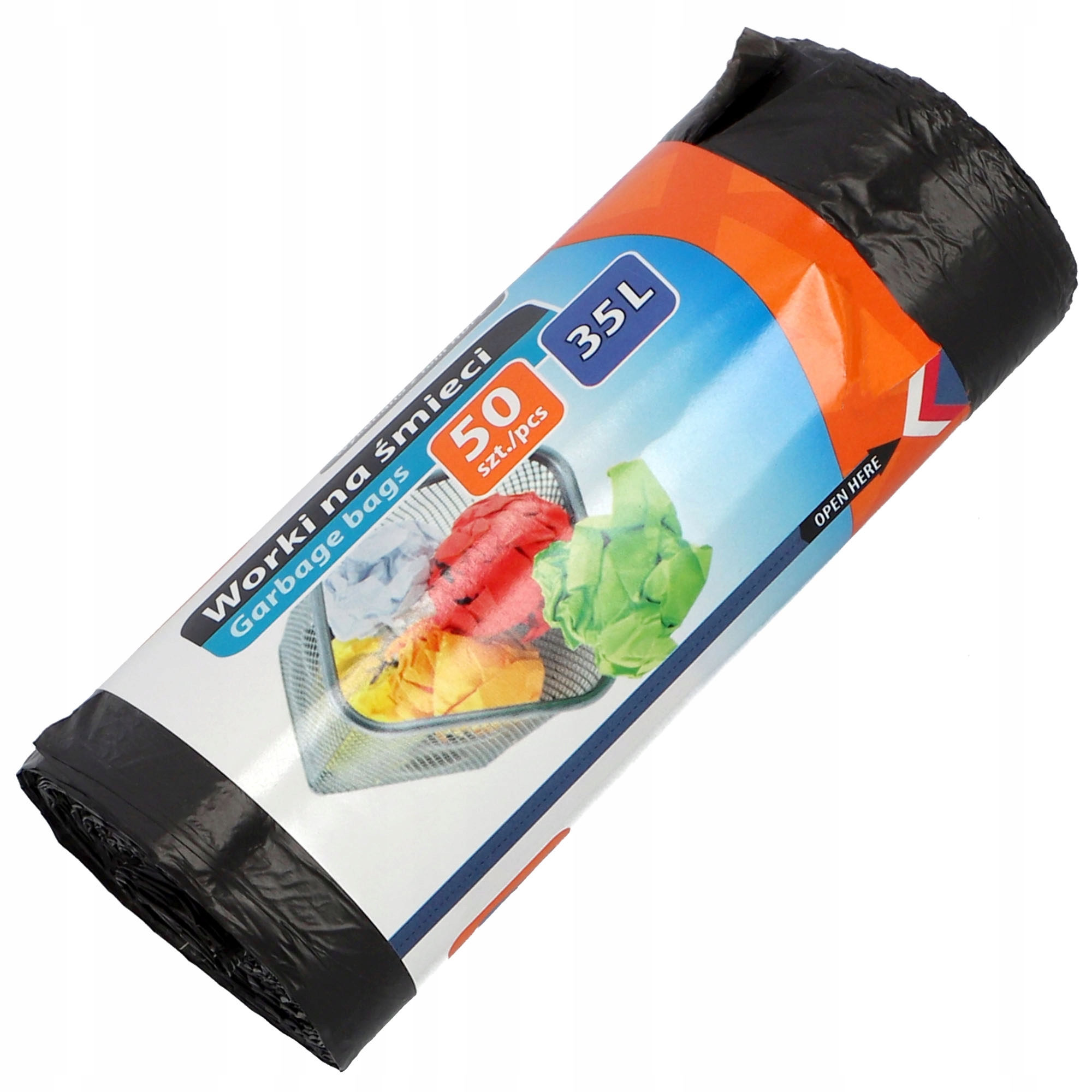 Worki na śmieci Ravi HDPE czarne 35L, 50 szt.