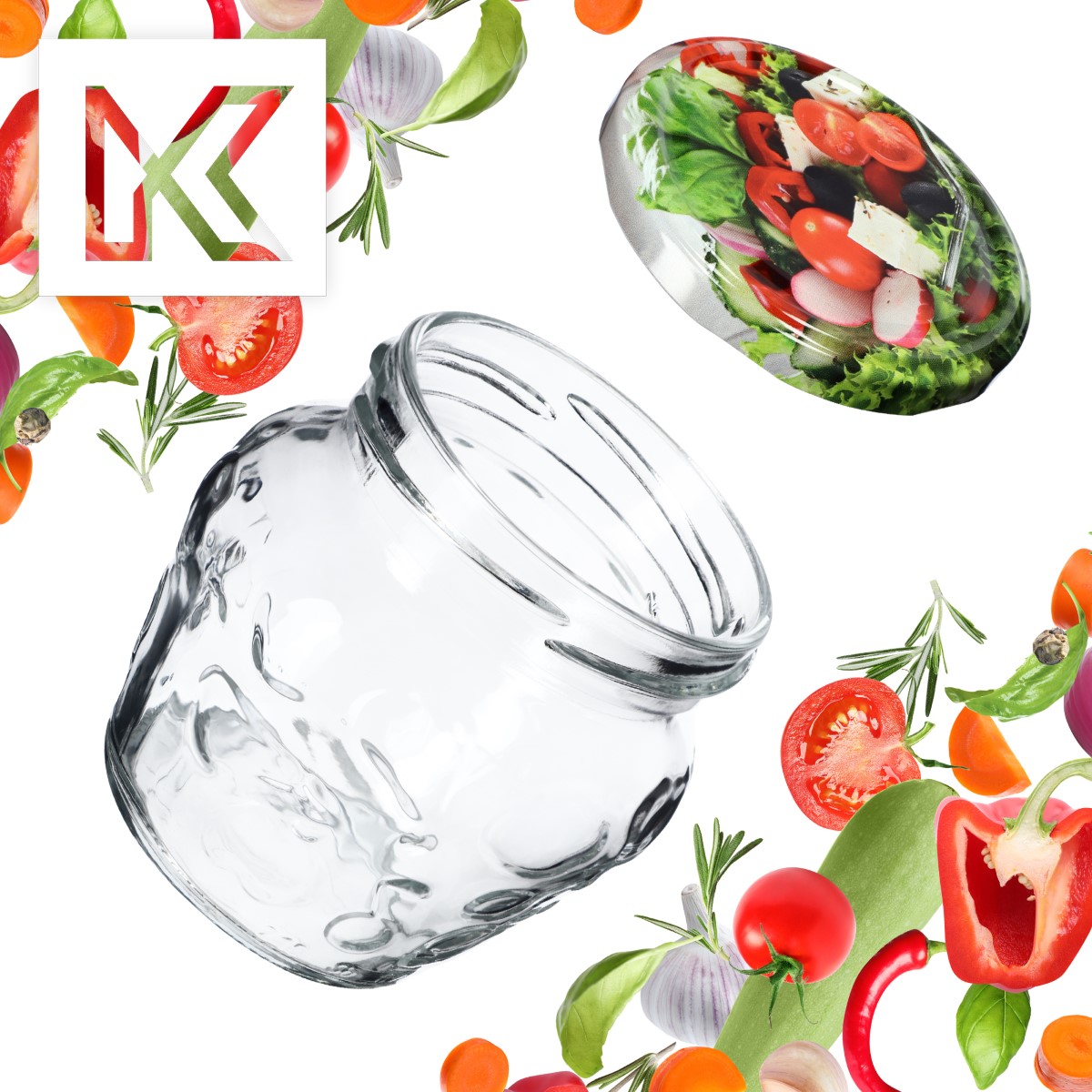 Słoiki Kemi 200ml 10szt 66mm + wieczka "Mix Warzyw"