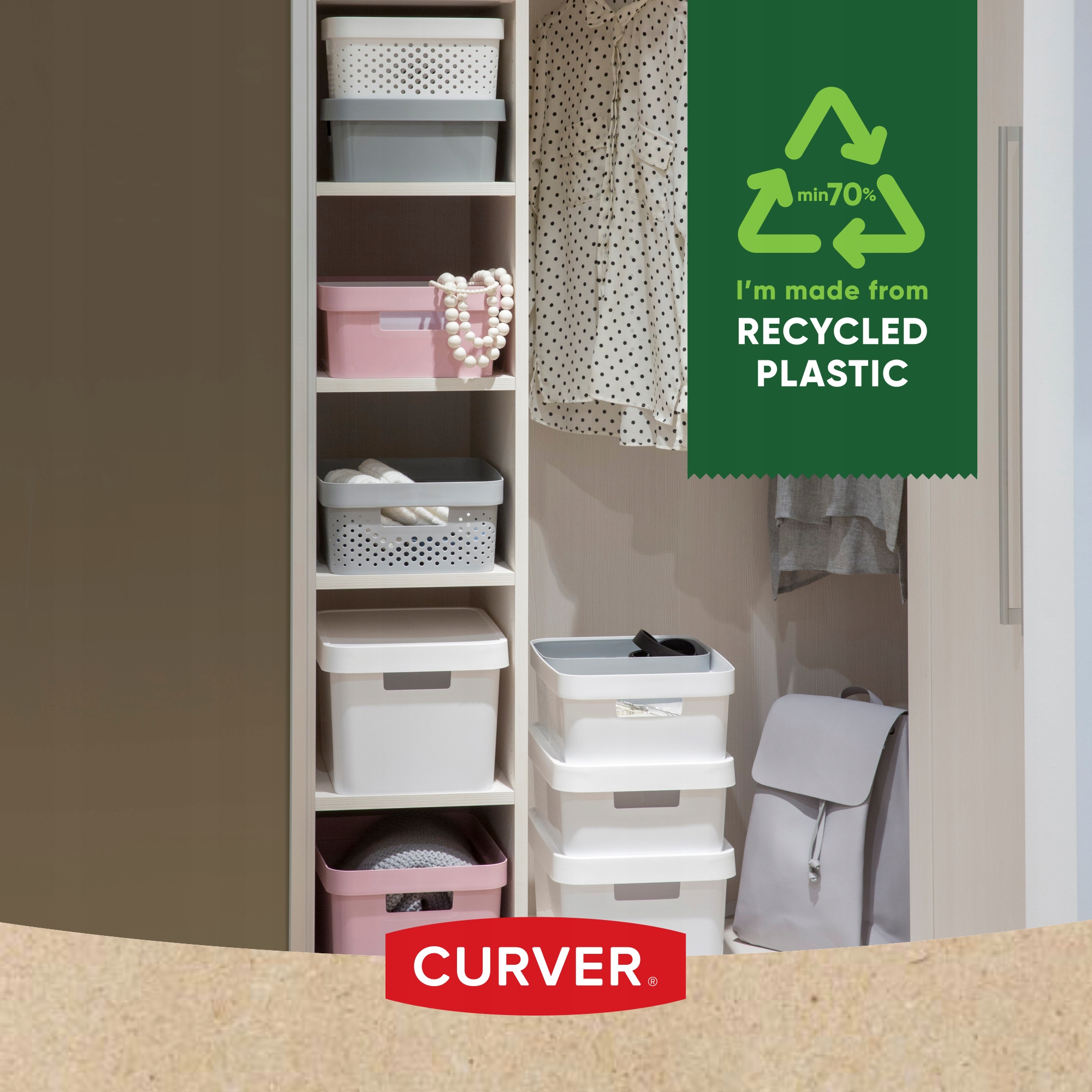 Pojemniki do przechowywania Curver Infinity 4,5 + 11 + 17L, różowe