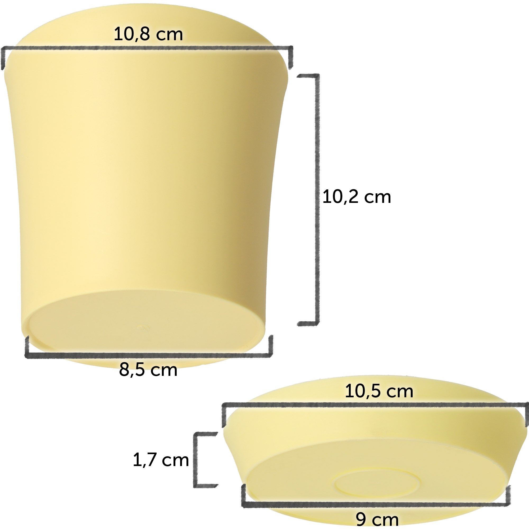 Doniczka na kwiaty Ersa 11 cm, żółta
