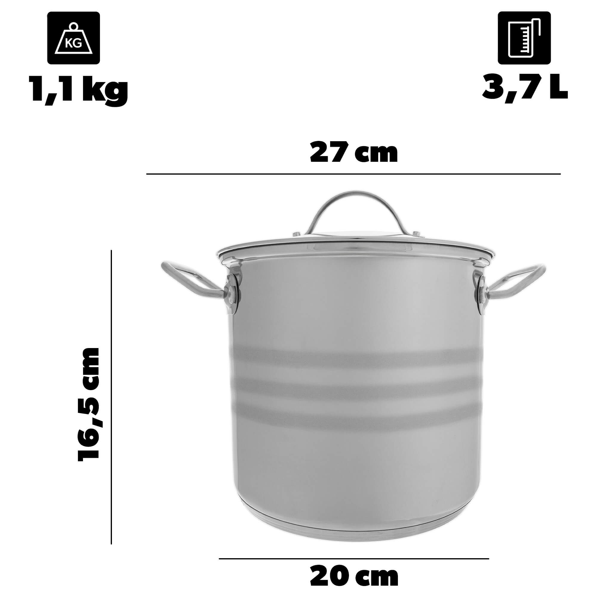 Garnek stalowy Sveg z pokrywką 3.7L