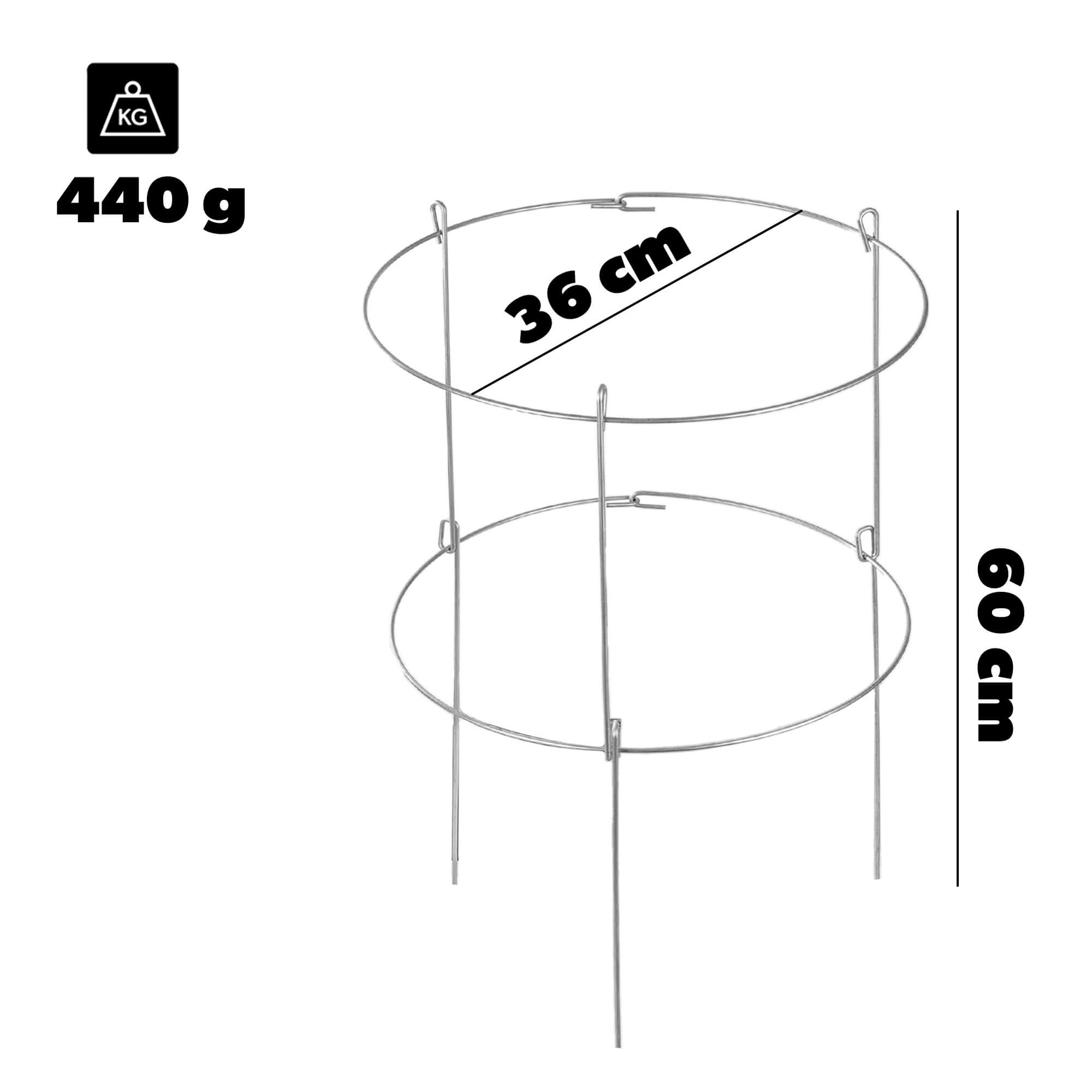 Obejma do roślin stalowa 60 x 36 cm, czarna
