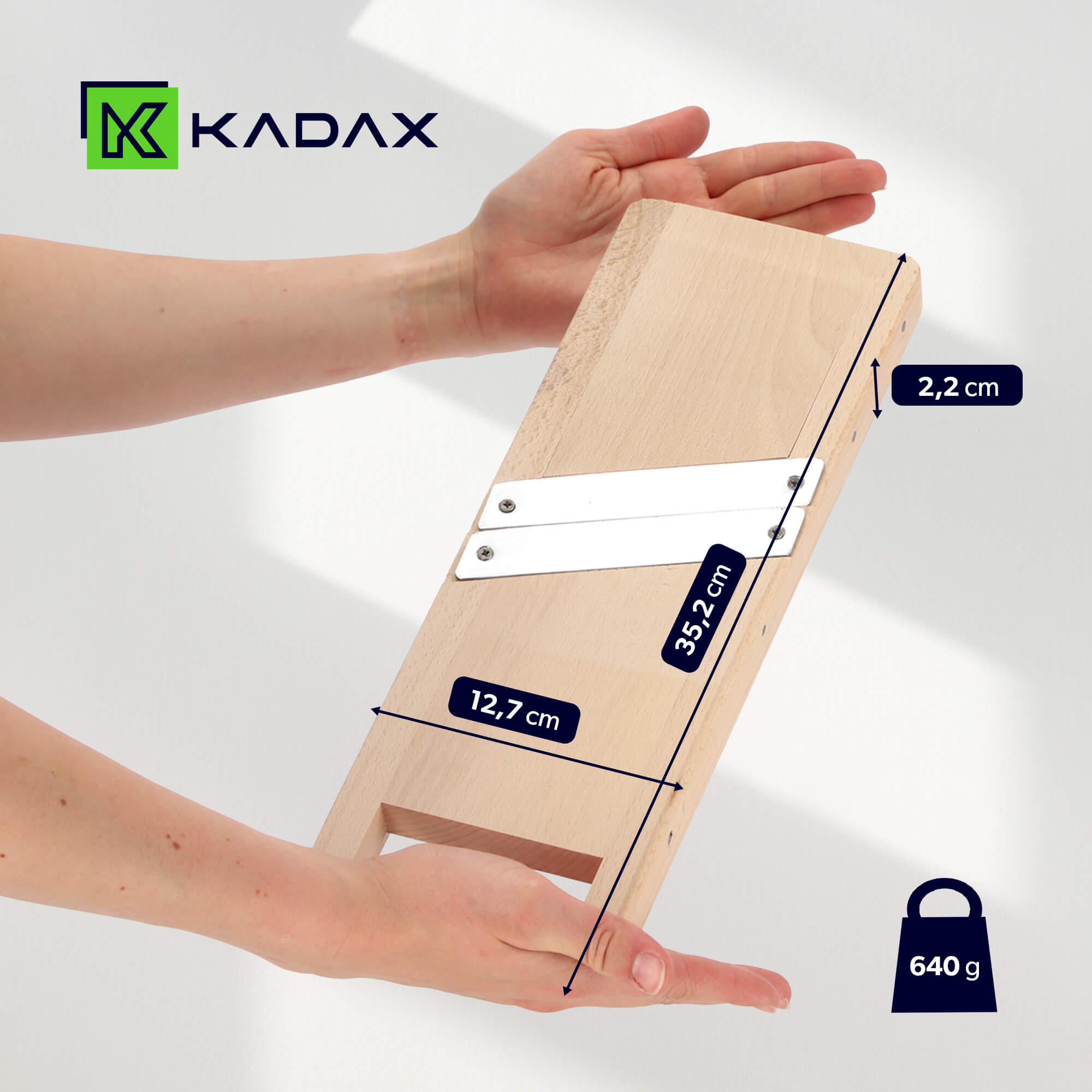 Drewniana szatkownica do warzyw Cavalle, 2 ostrza