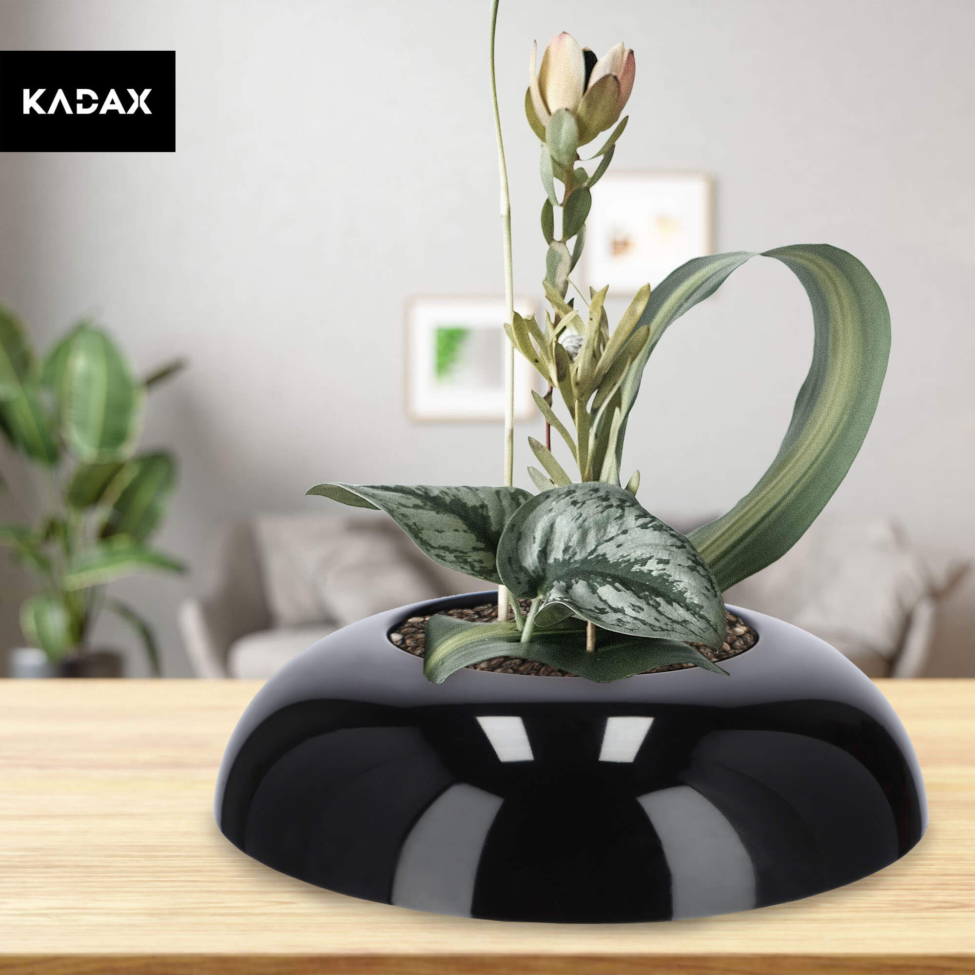 Ikebana na kwiaty okrągła 6 x 23 cm, czarna